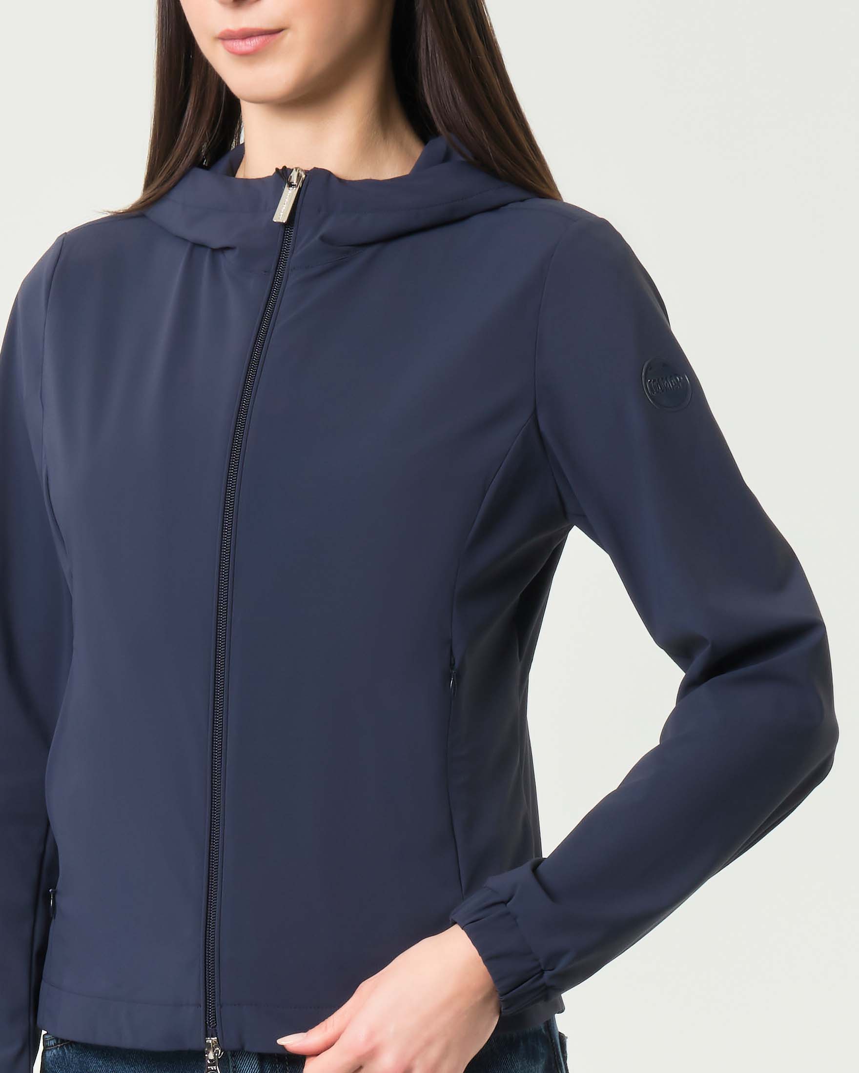 Giacca blu Colmar Originals in tessuto tecnico stretch con cappuccio image