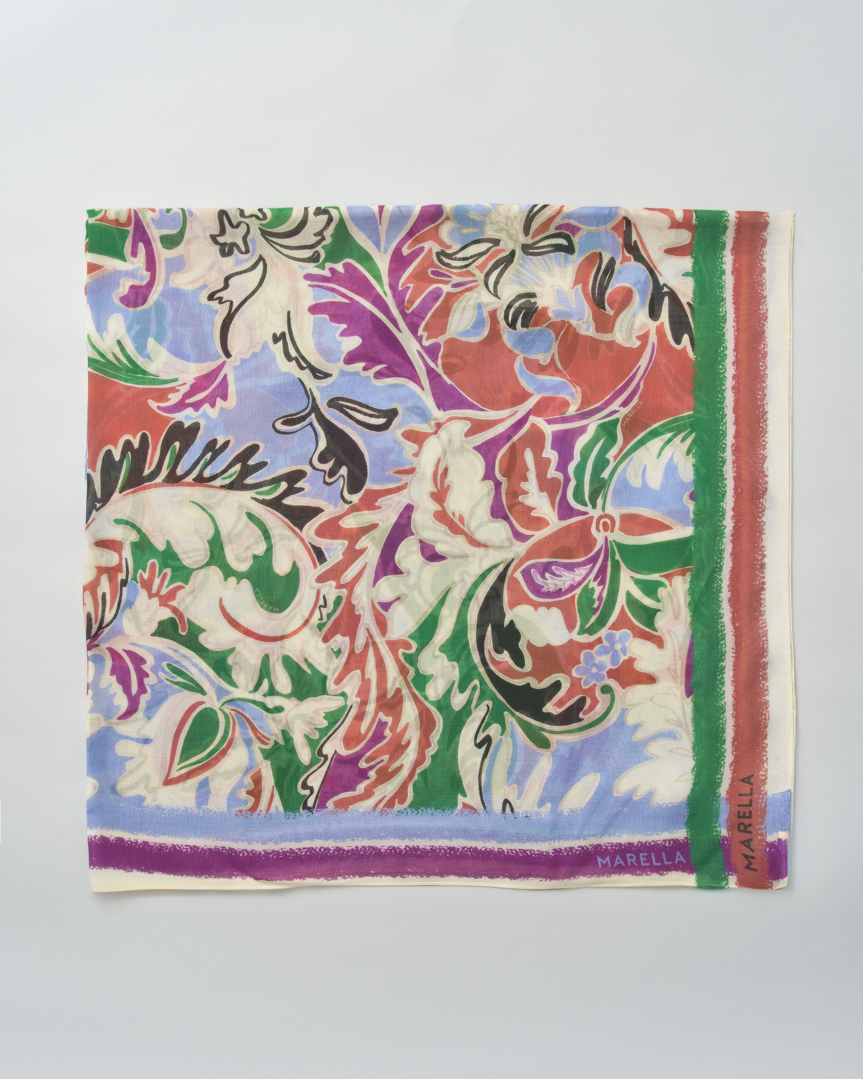 Scialle Marella multicolor in modal e seta con stampa floreale