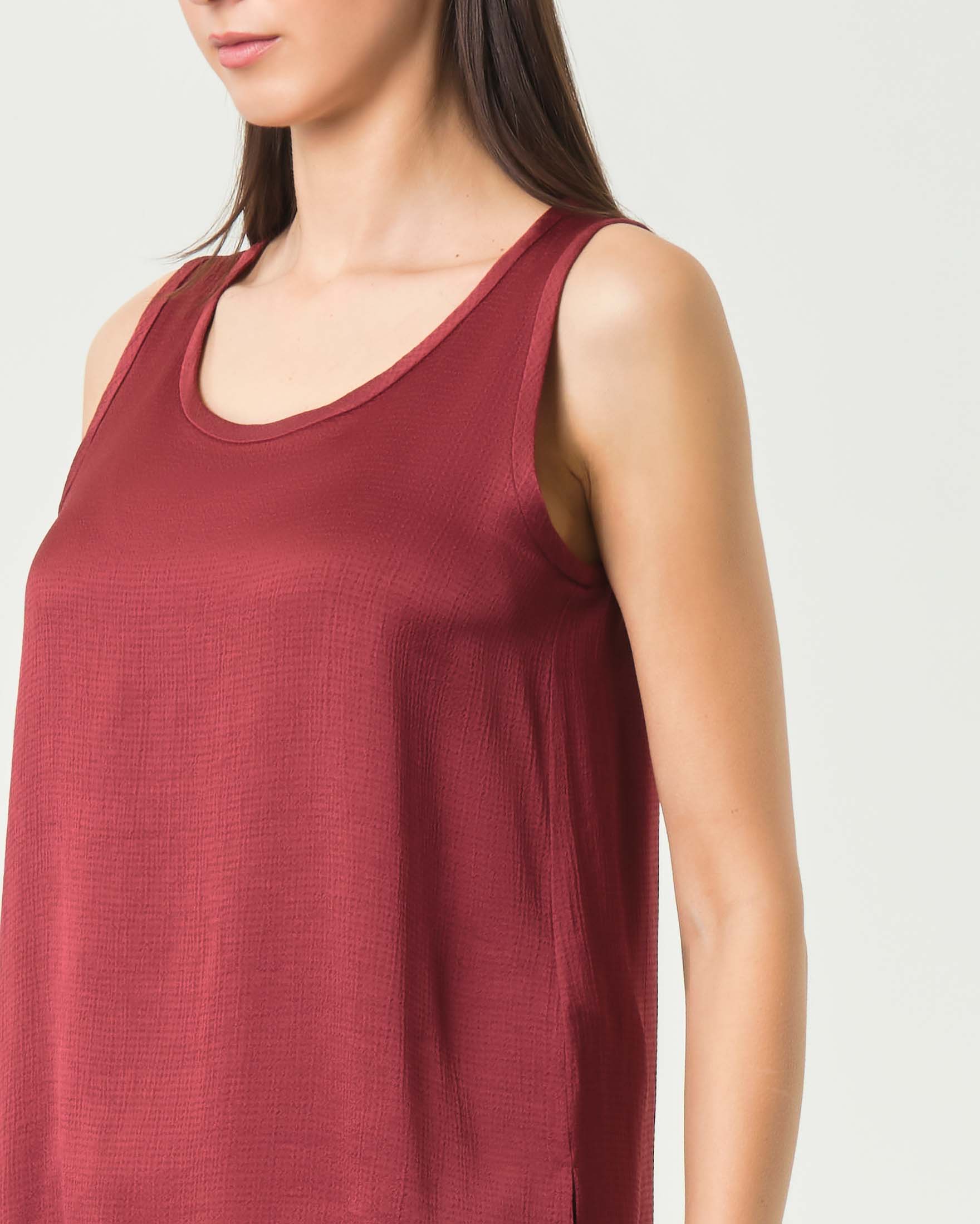 Top smanicato color ruggine Emme Marella in misto viscosa image