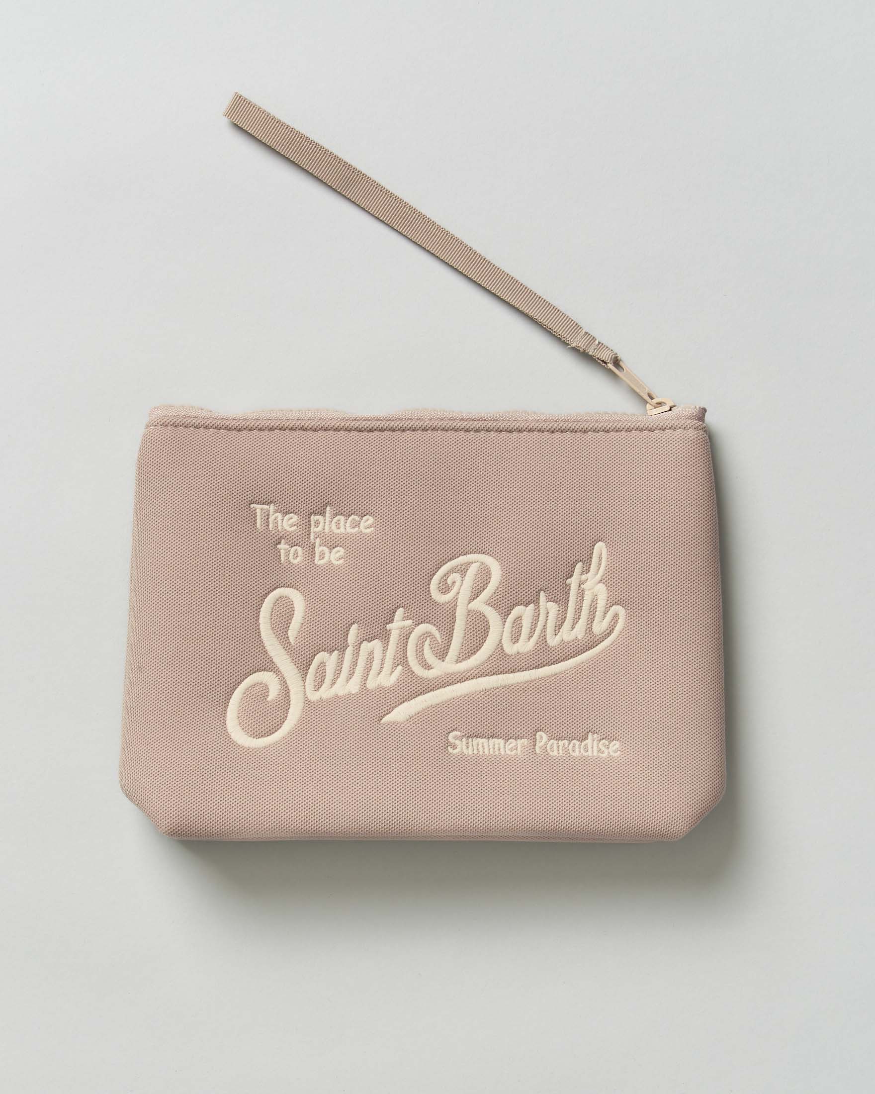 Pochette MC2 Saint Barth Aline beige in neoprene effetto piquet image