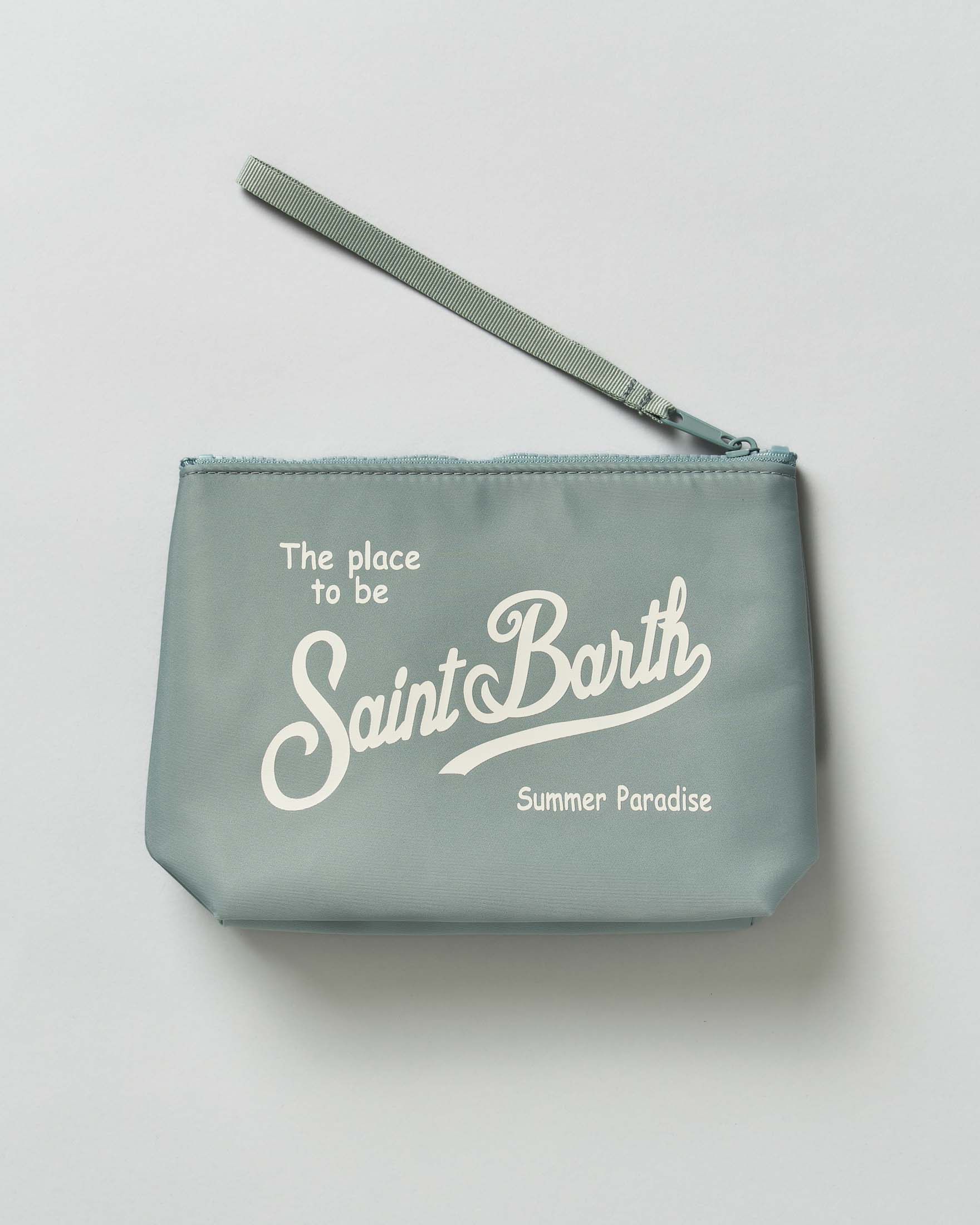 Pochette MC2 Saint Barth Aline salvia in nylon con scritta logo in contrasto image