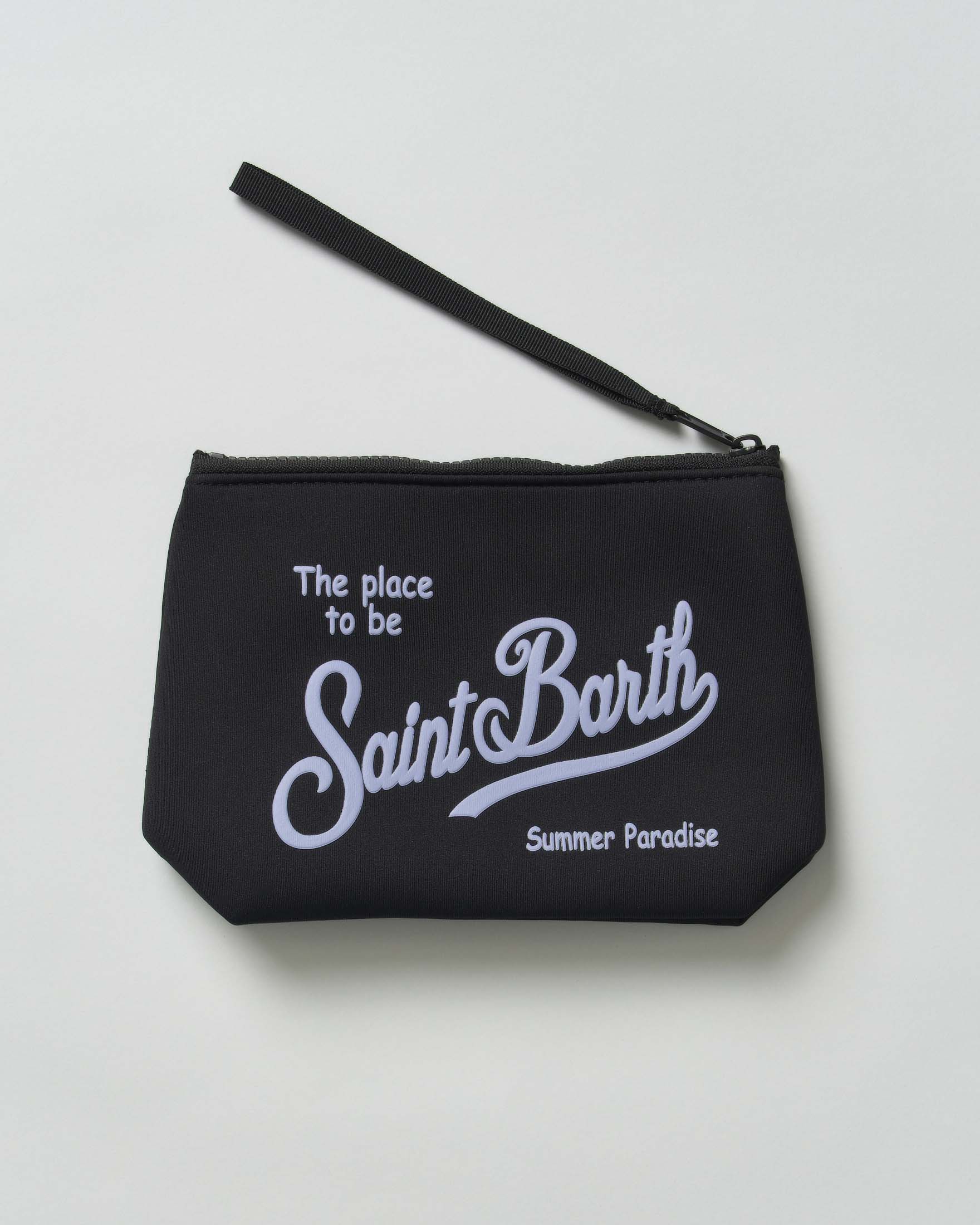 Pochette MC2 Saint Barth Aline nera in neoprene con logo in contrasto image