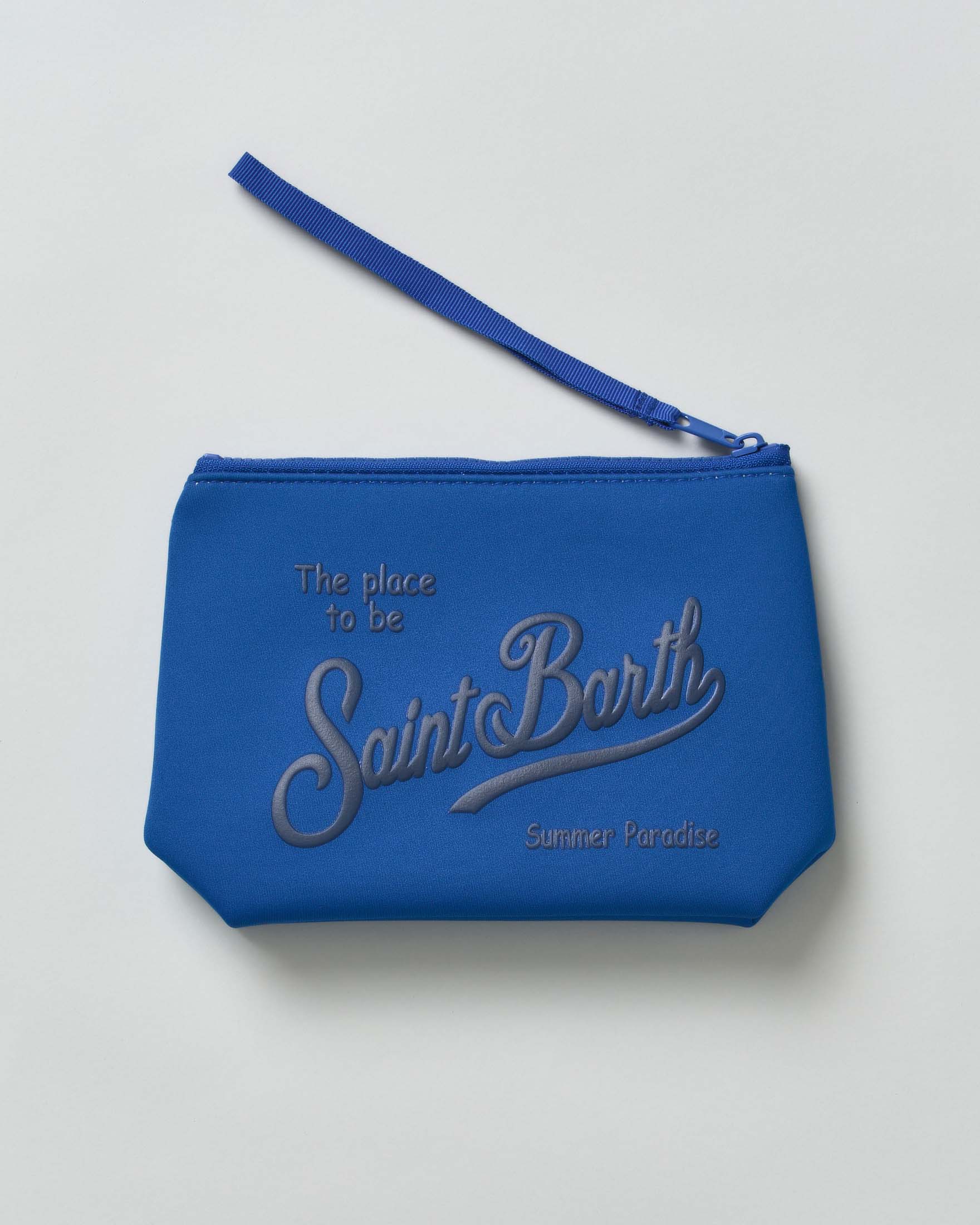 Pochette MC2 Saint Barth Aline blu royal in neoprene con logo in contrasto image