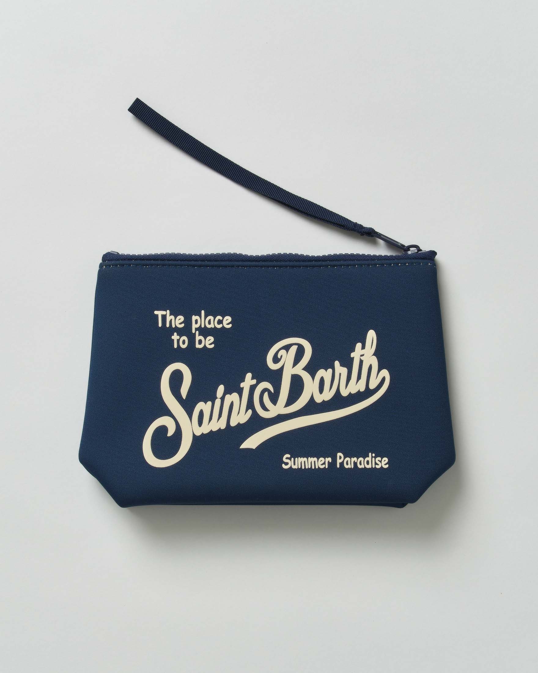 Pochette MC2 Saint Barth Aline blu in neoprene con logo in contrasto image
