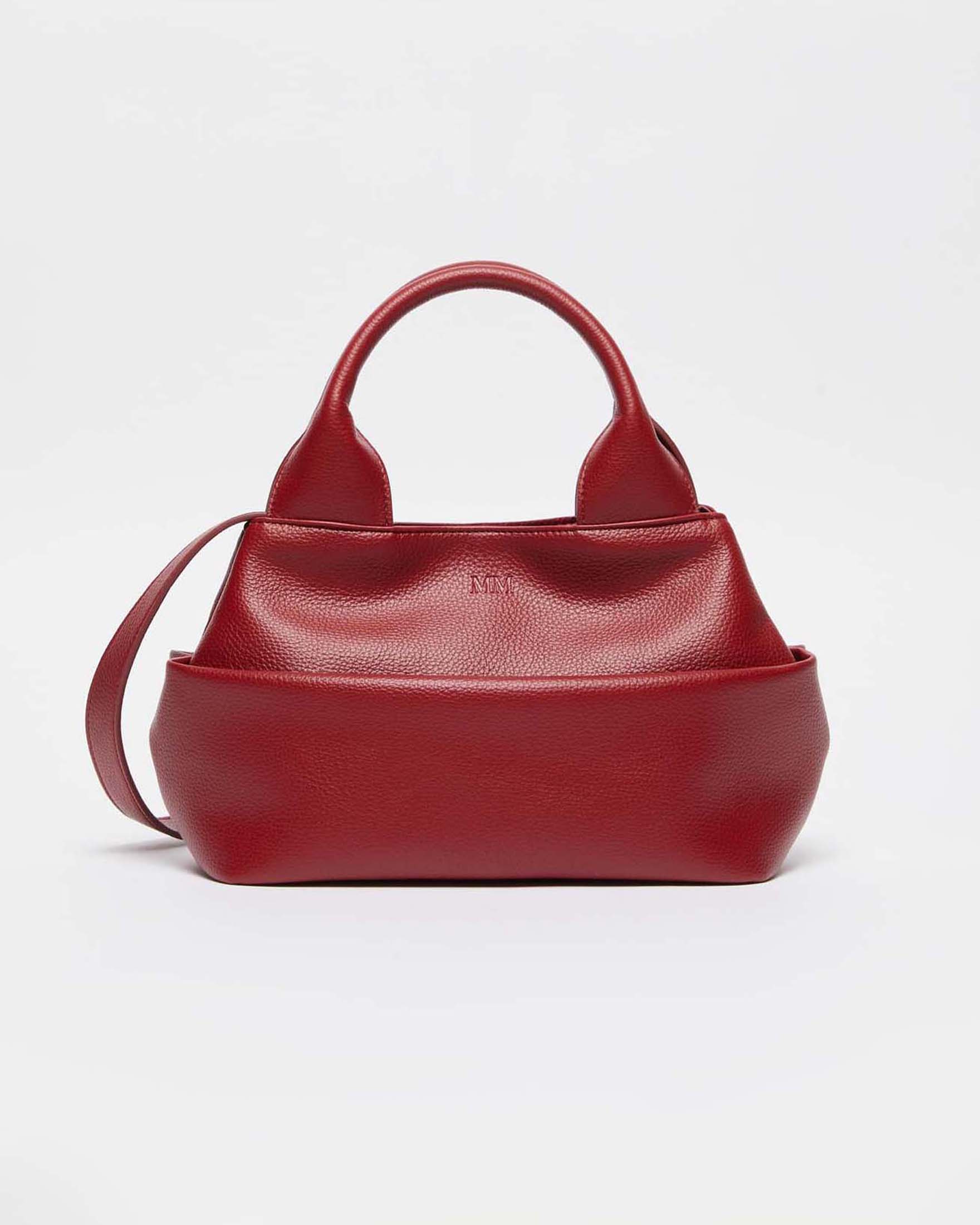 Borsa a mano Egrege MM Max Mara in similpelle rossa con logo e doppio manico