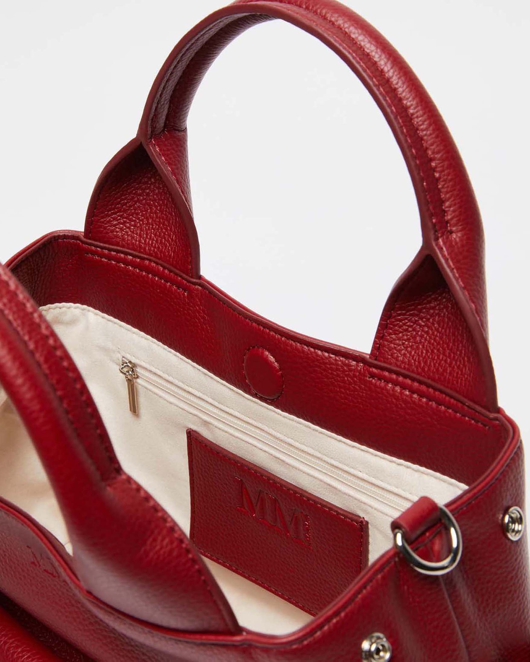 Borsa a mano Egrege MM Max Mara in similpelle rossa con logo e doppio manico image