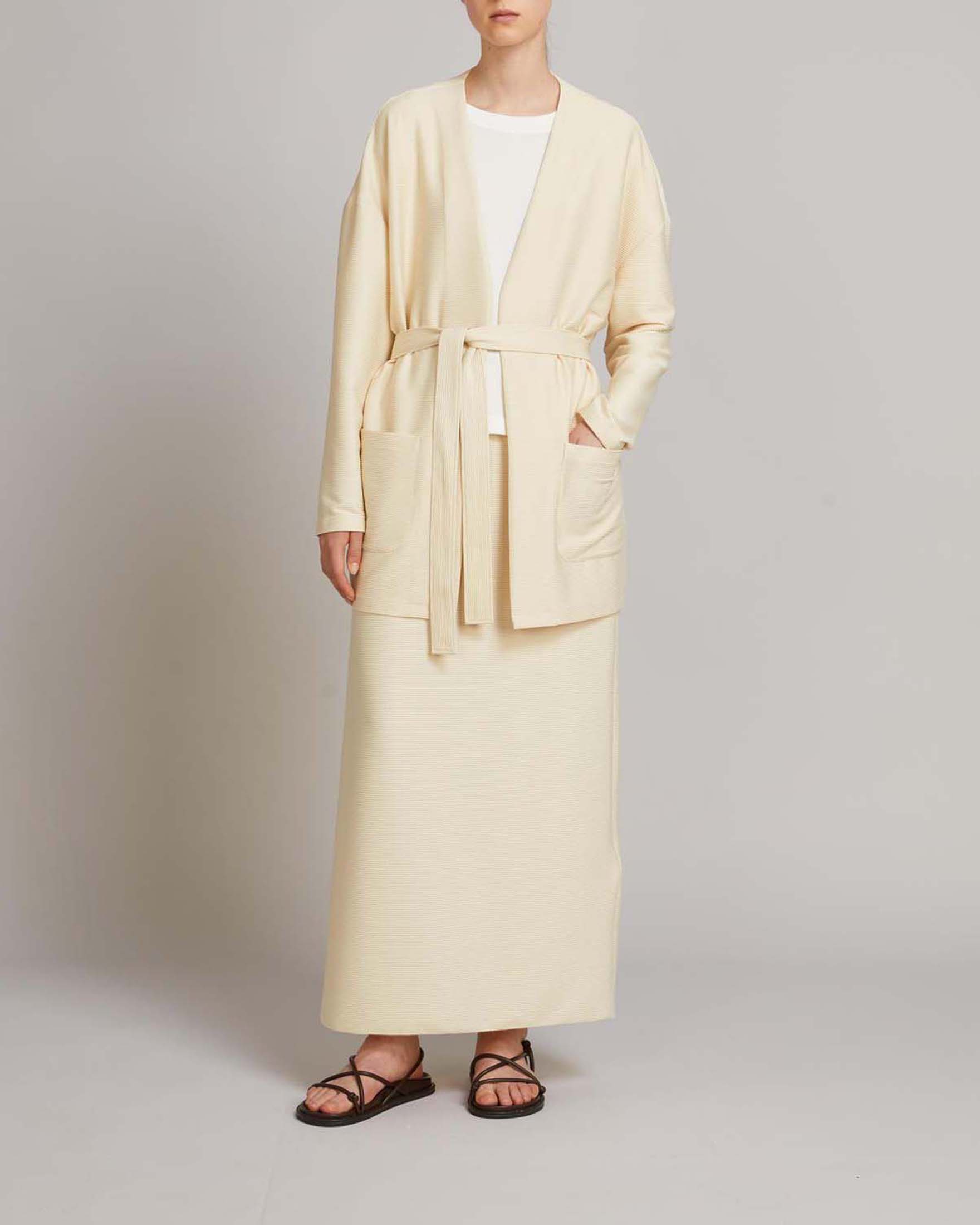 Maglia boxy a maniche corte MM Max Mara avorio in crêpe di viscosa image