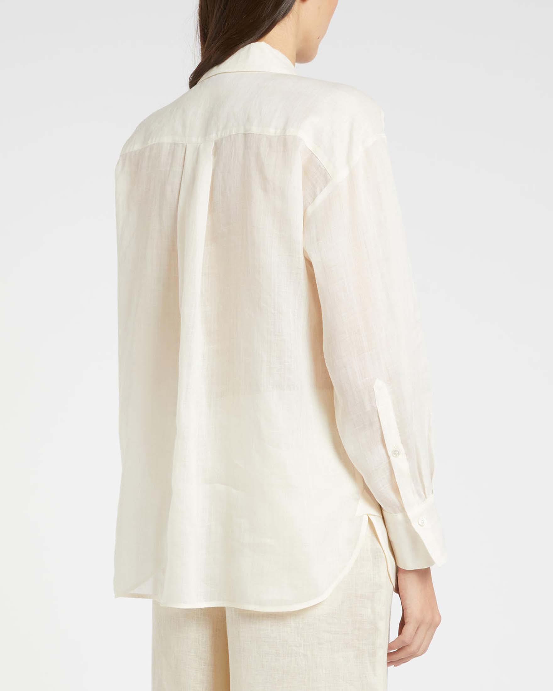Camicia avorio Marella in puro ramie con taschino al petto image