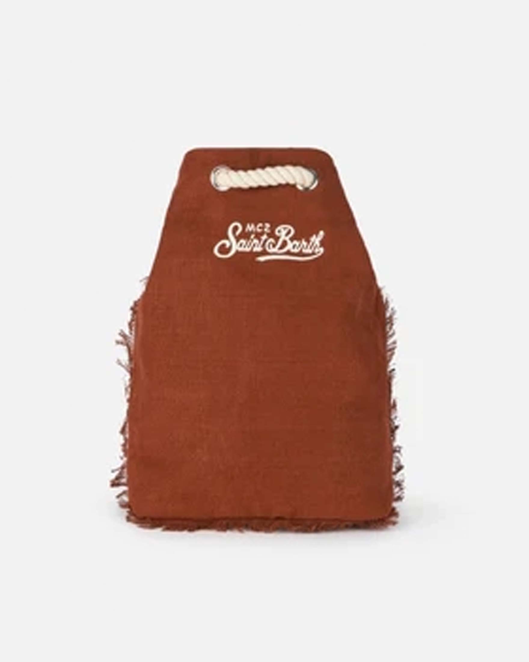 Zaino a sacca Boat MC2 Saint Barth marrone in lino