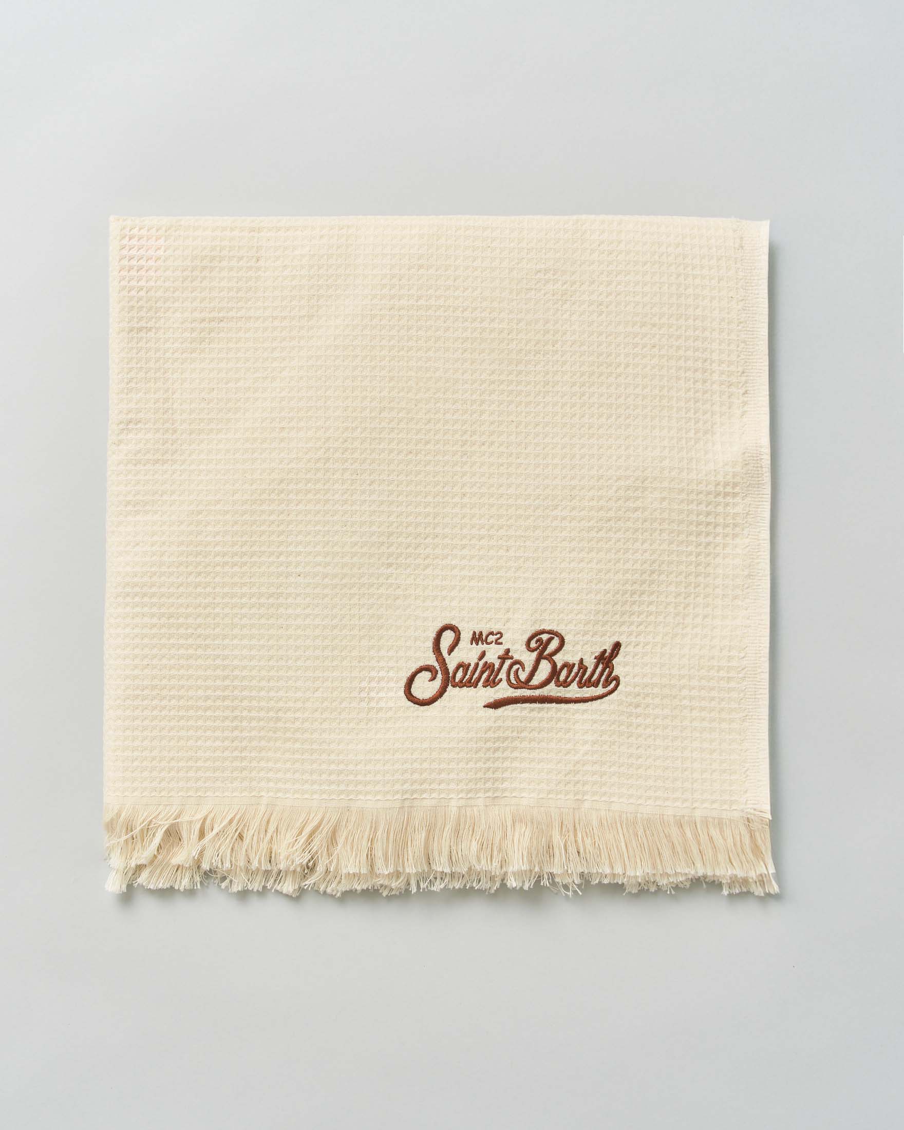 Telo mare MC2 Saint Barth panna in cotone punto waffle
