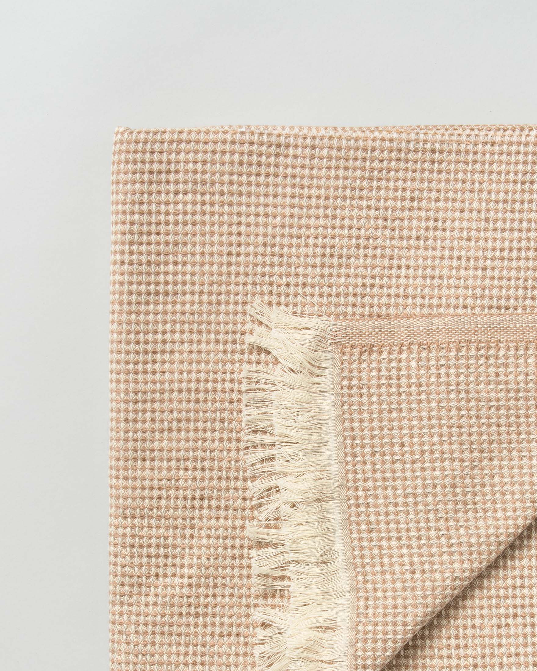 Telo mare MC2 Saint Barth beige in cotone punto waffle bicolore image