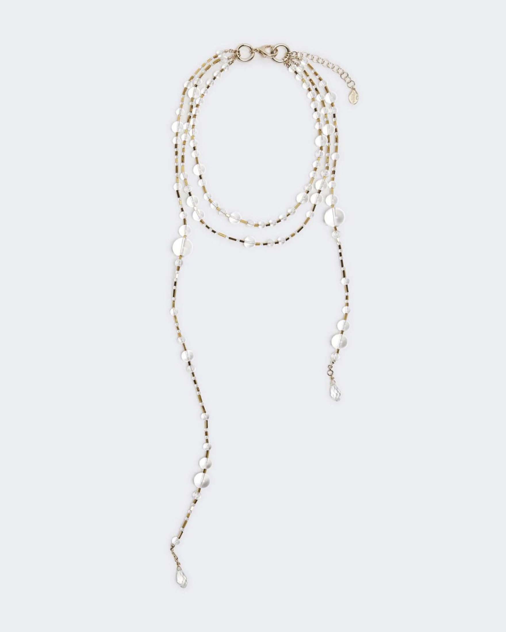 Collana multifilo Weekend Max Mara in vetro con pendenti a goccia