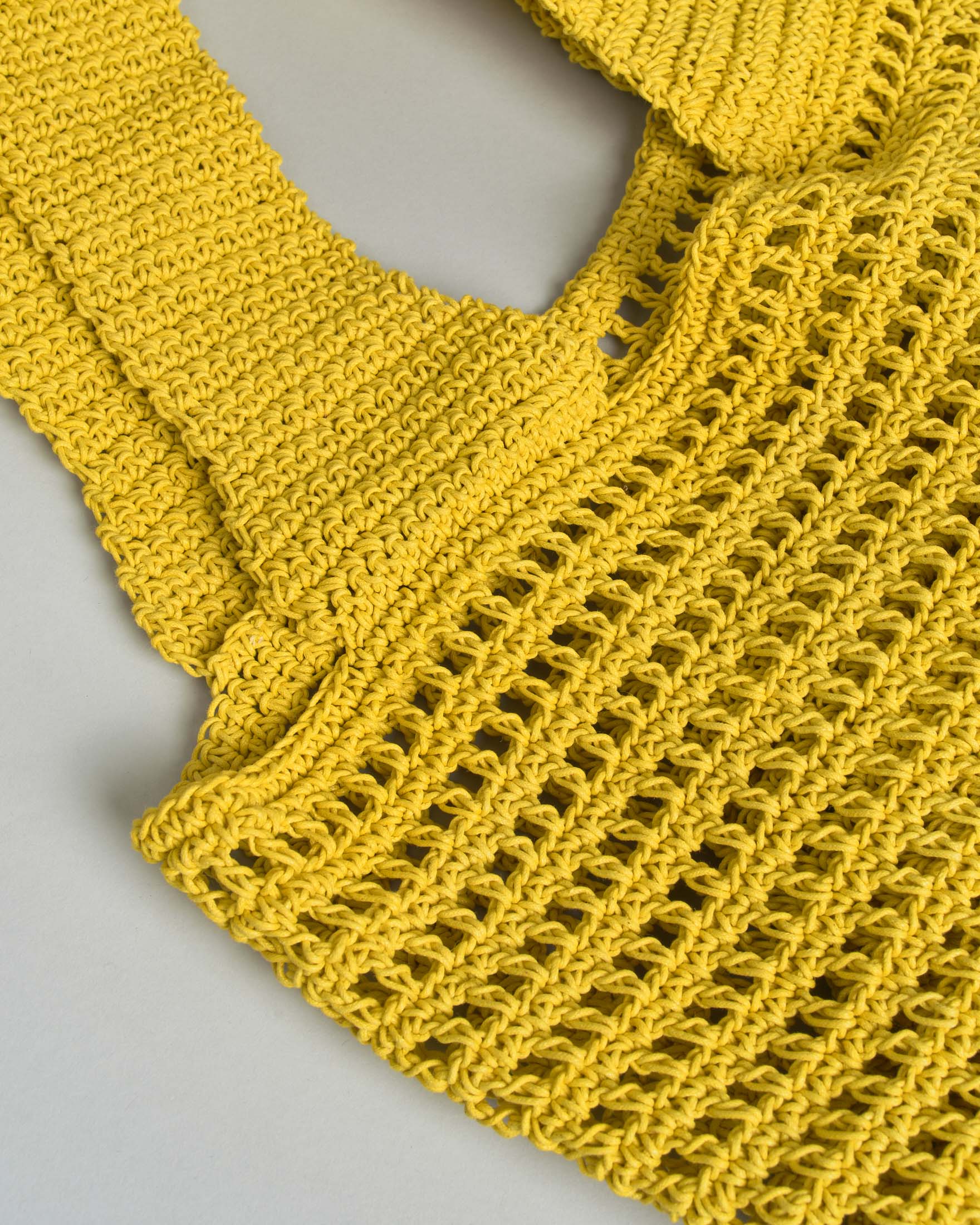 Shopper crochet Raja ocra traforata con base squadrata image