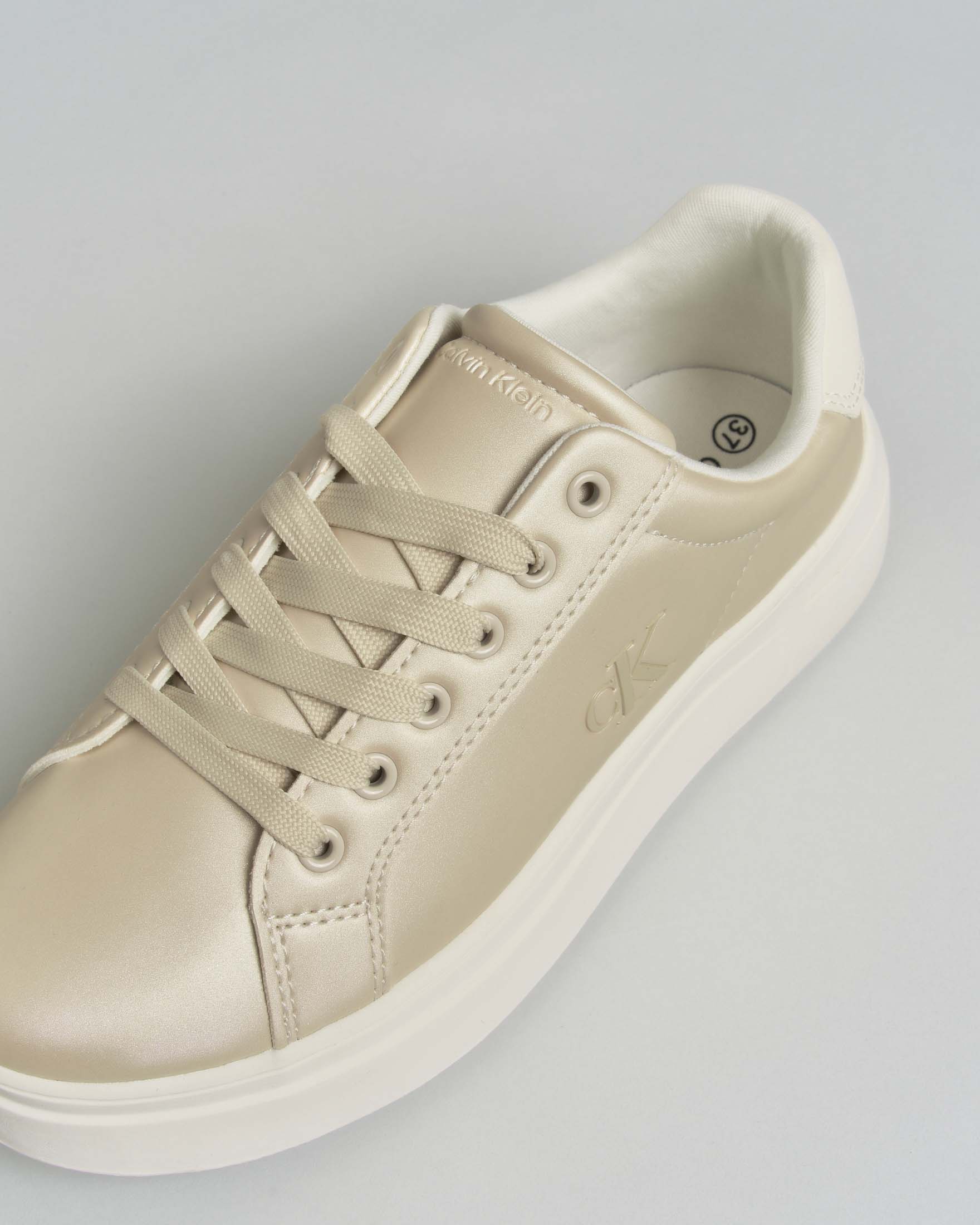 Sneakers Calvin Klein Kids color oro metallizzato in ecopelle con lacci image