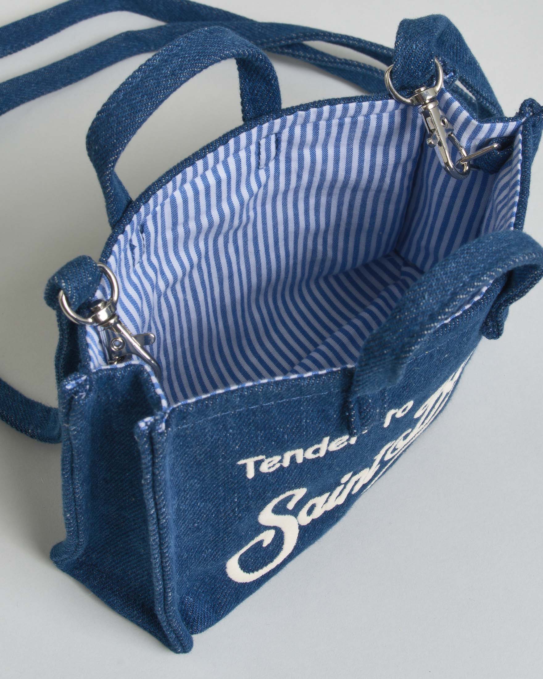 Phone bag MC2 Saint Barth in denim di cotone blu con tracolla image