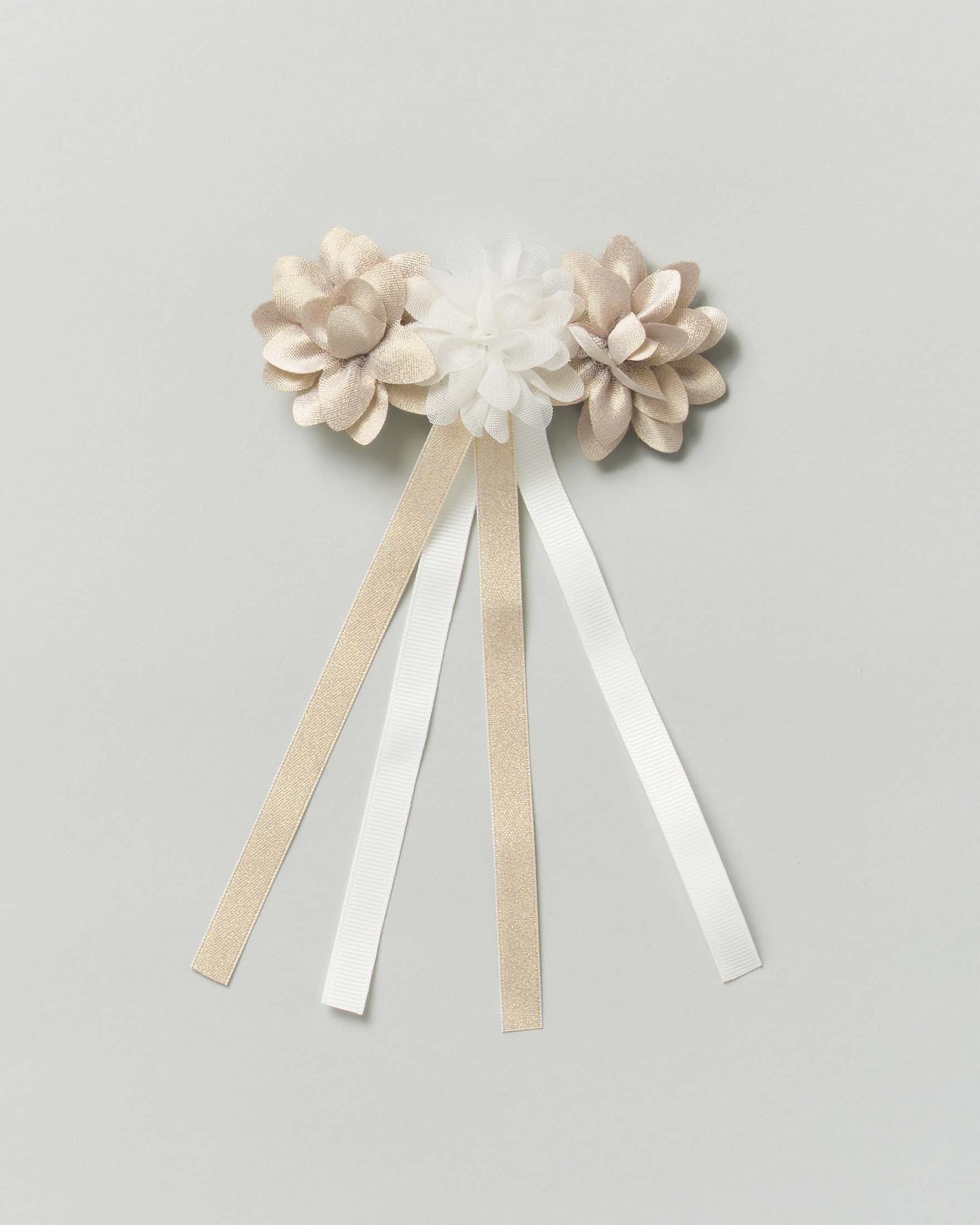 Molletta Abel & Lula con fiore bianco ed oro applicato