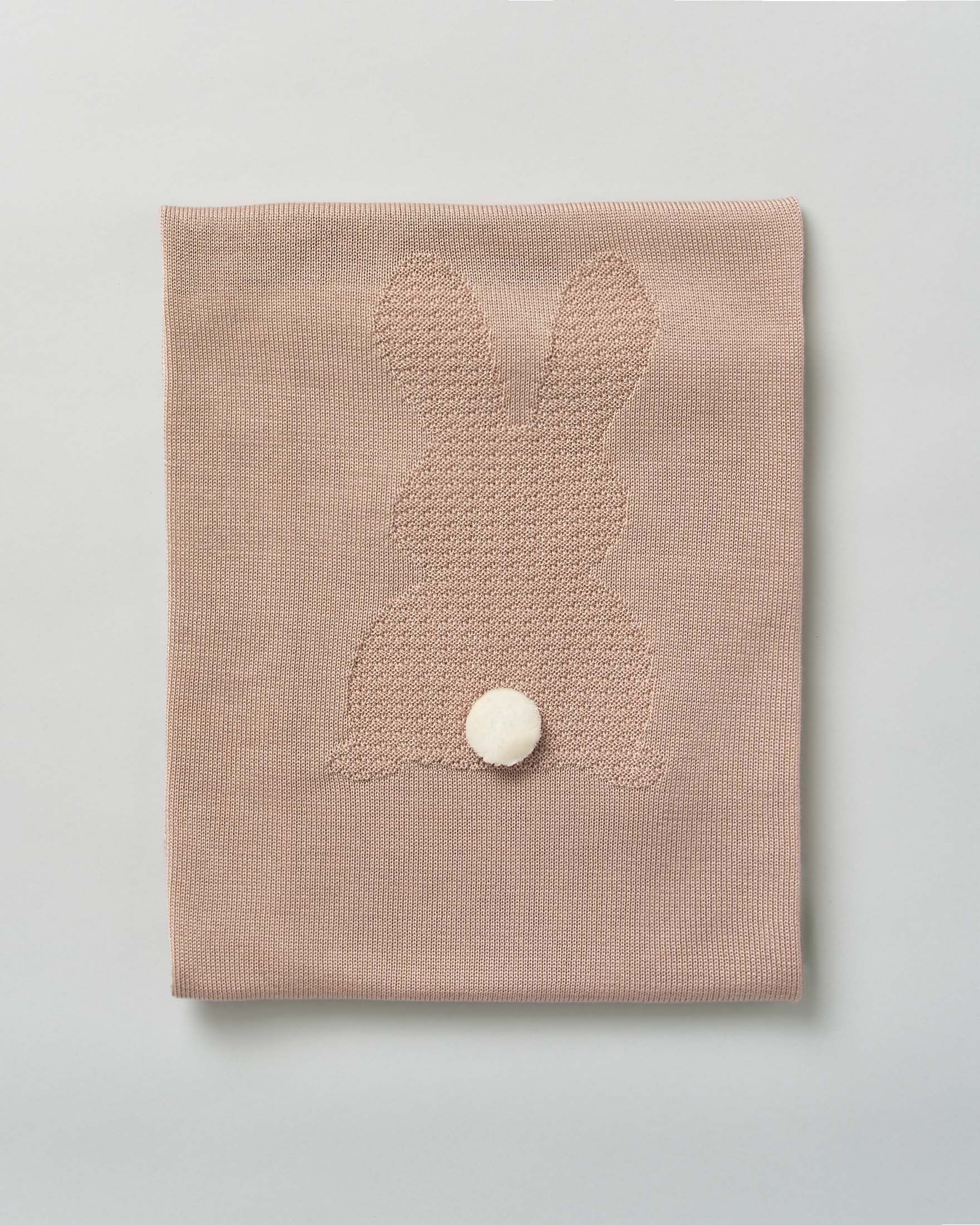 Copertina Maglificio di Verona beige in lyocell con coniglietti