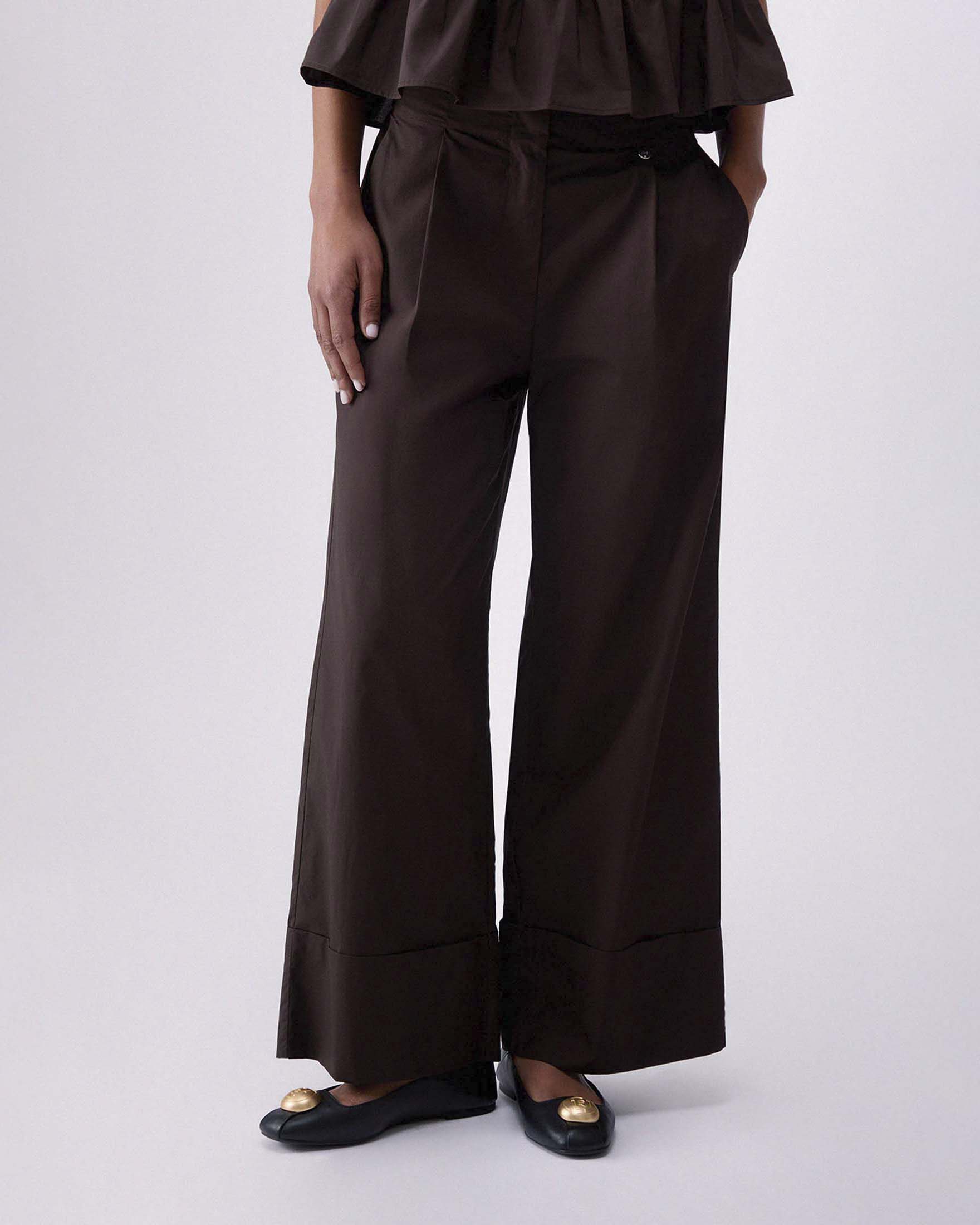 Pantaloni a palazzo con pieghe Donna, Beige | Milano