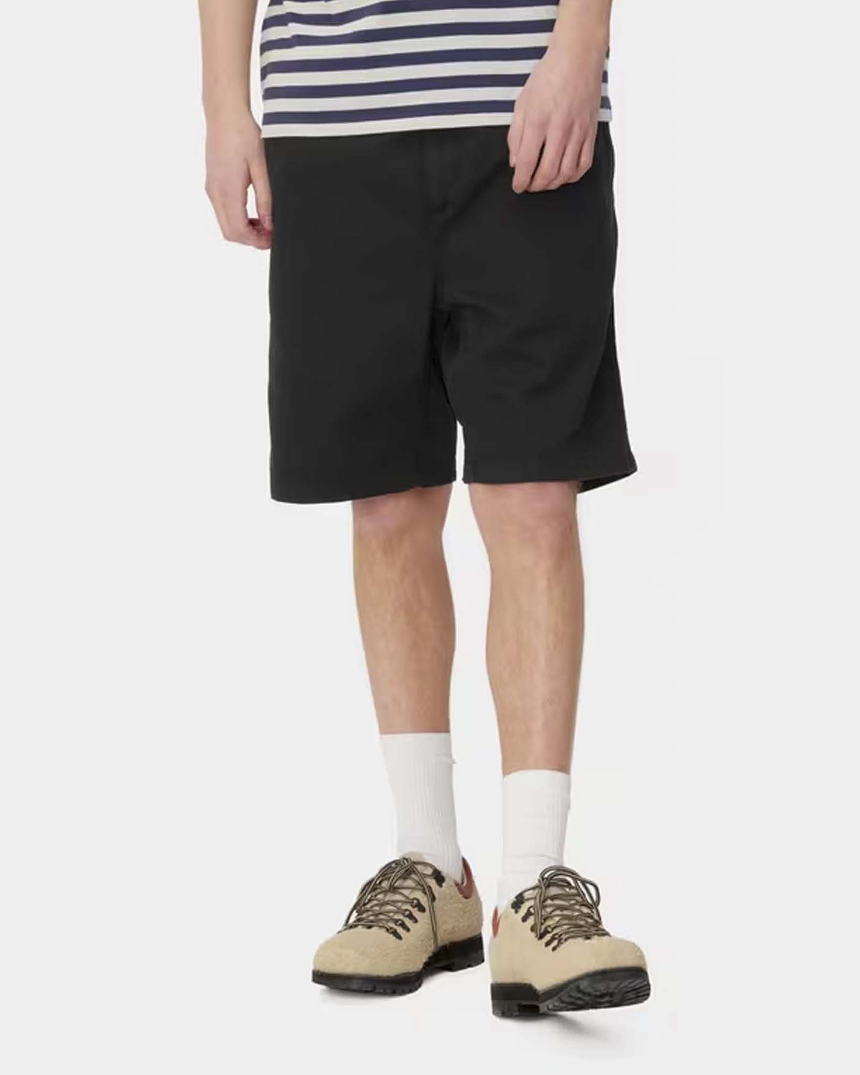 Bermuda work Carhartt Flint Short nero in twill di cotone image