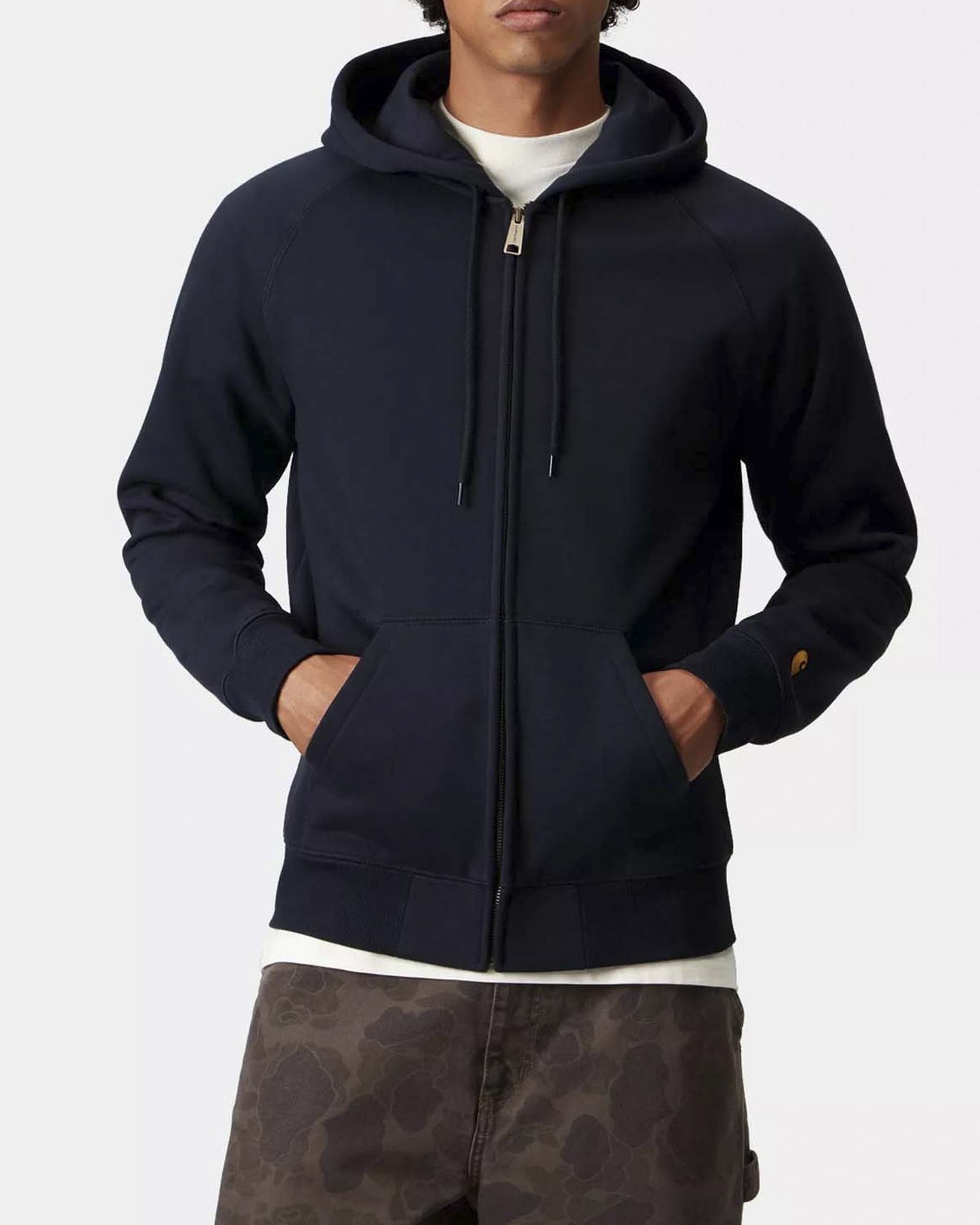 Felpa Carhartt Chase Jacket blu con cappuccio e chiusura zip