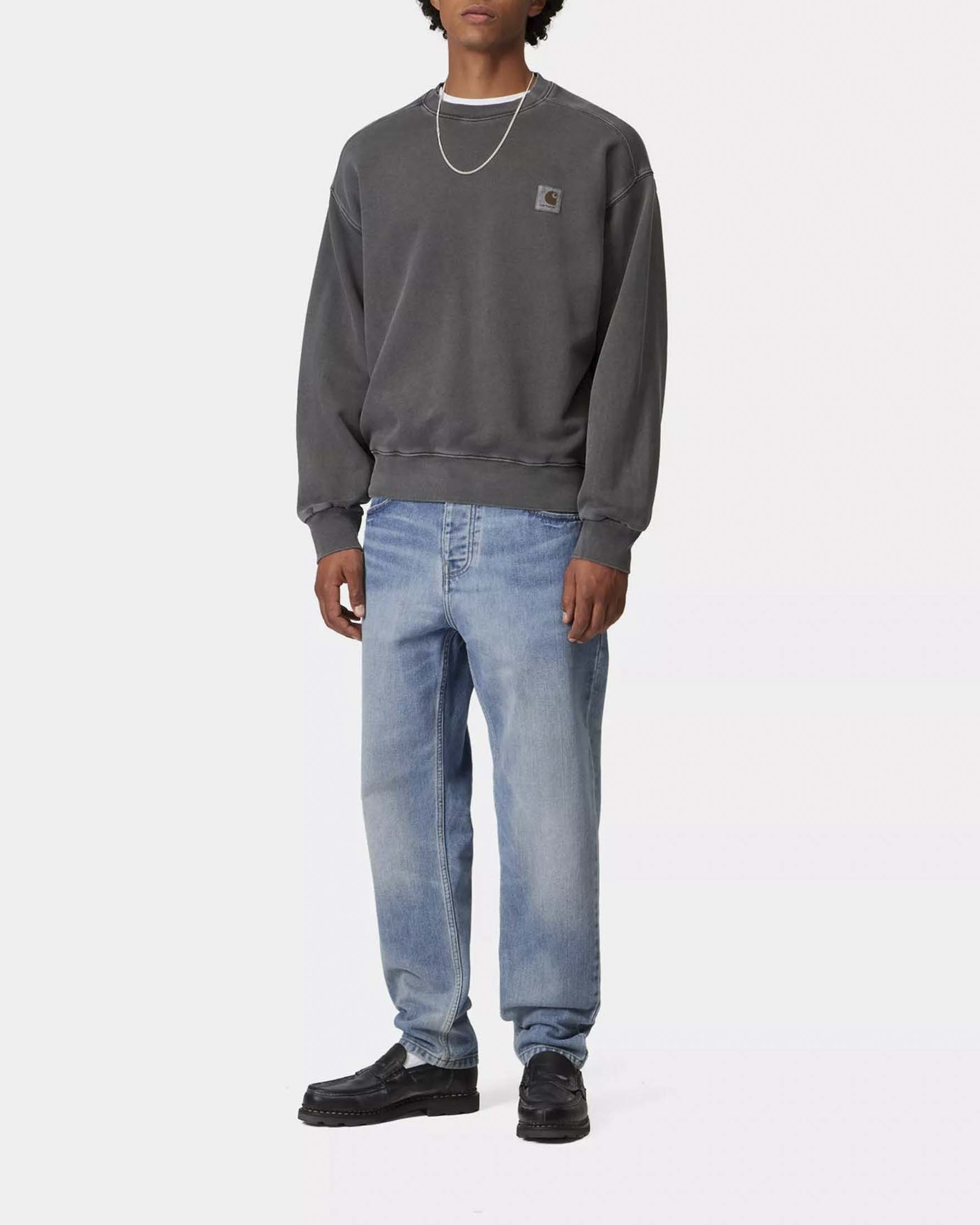 Jeans Newel Carhartt relaxed tapered fit lavaggio chiaro super stone wash in puro cotone