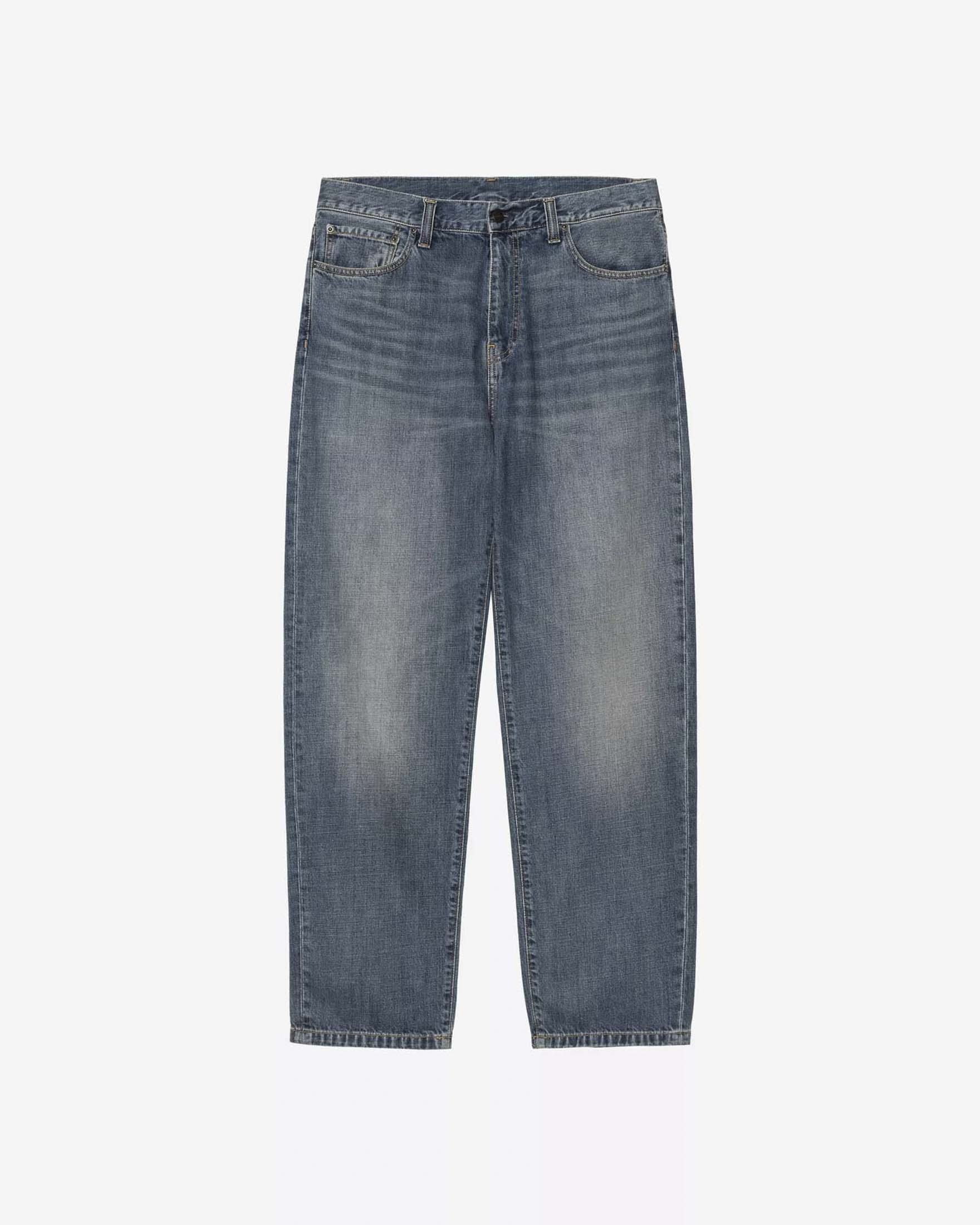 Jeans Aaron Carhartt regular tapered fit lavaggio medio stone wash in puro cotone