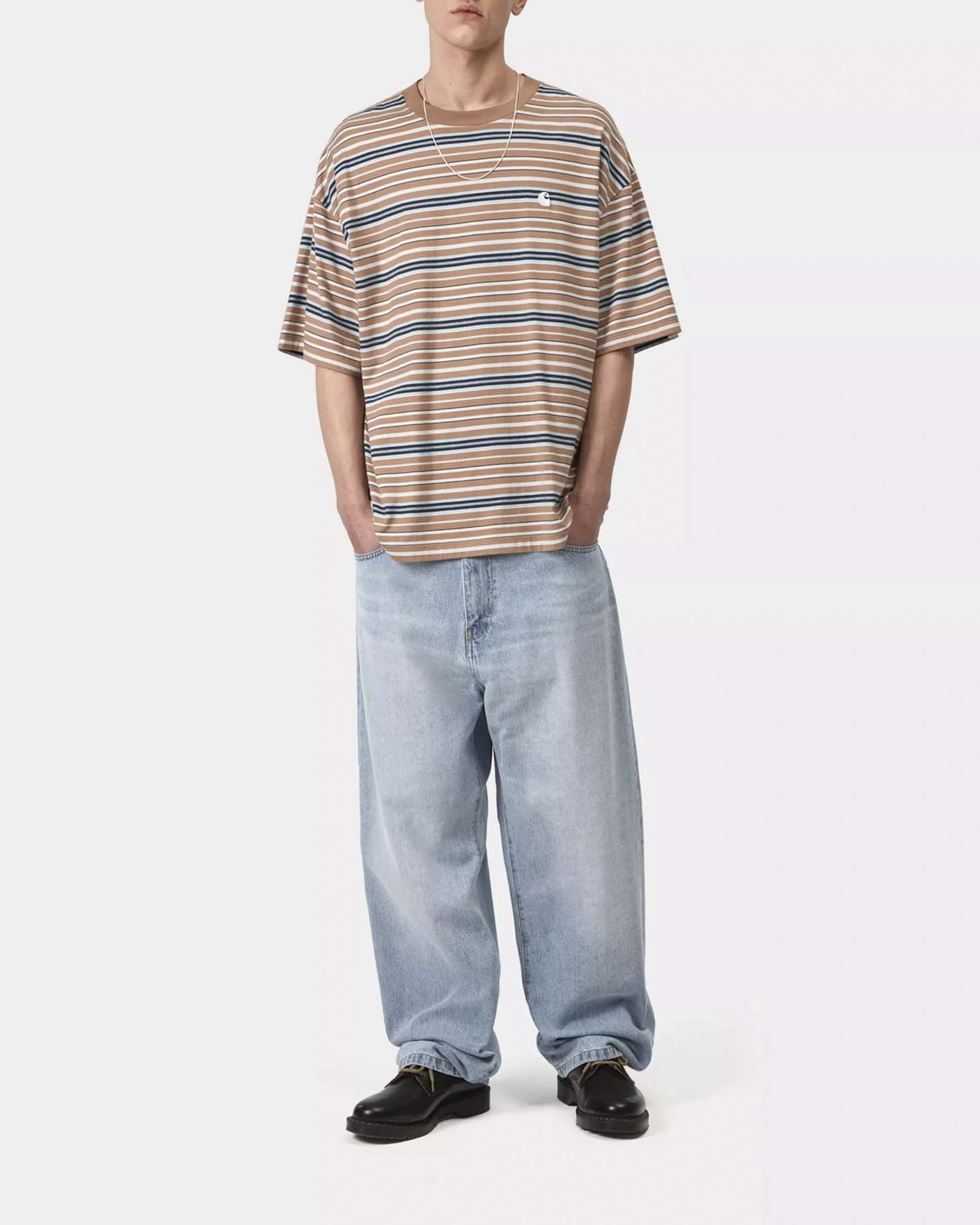 Jeans Landon Carhartt loose tapered fit lavaggio chiaro bleach in puro cotone