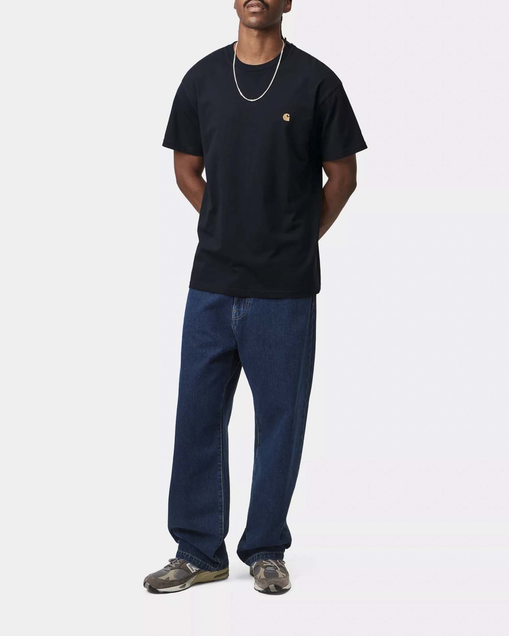 T-shirt blu mezza manica Chase Carhartt loose-fit in puro cotone