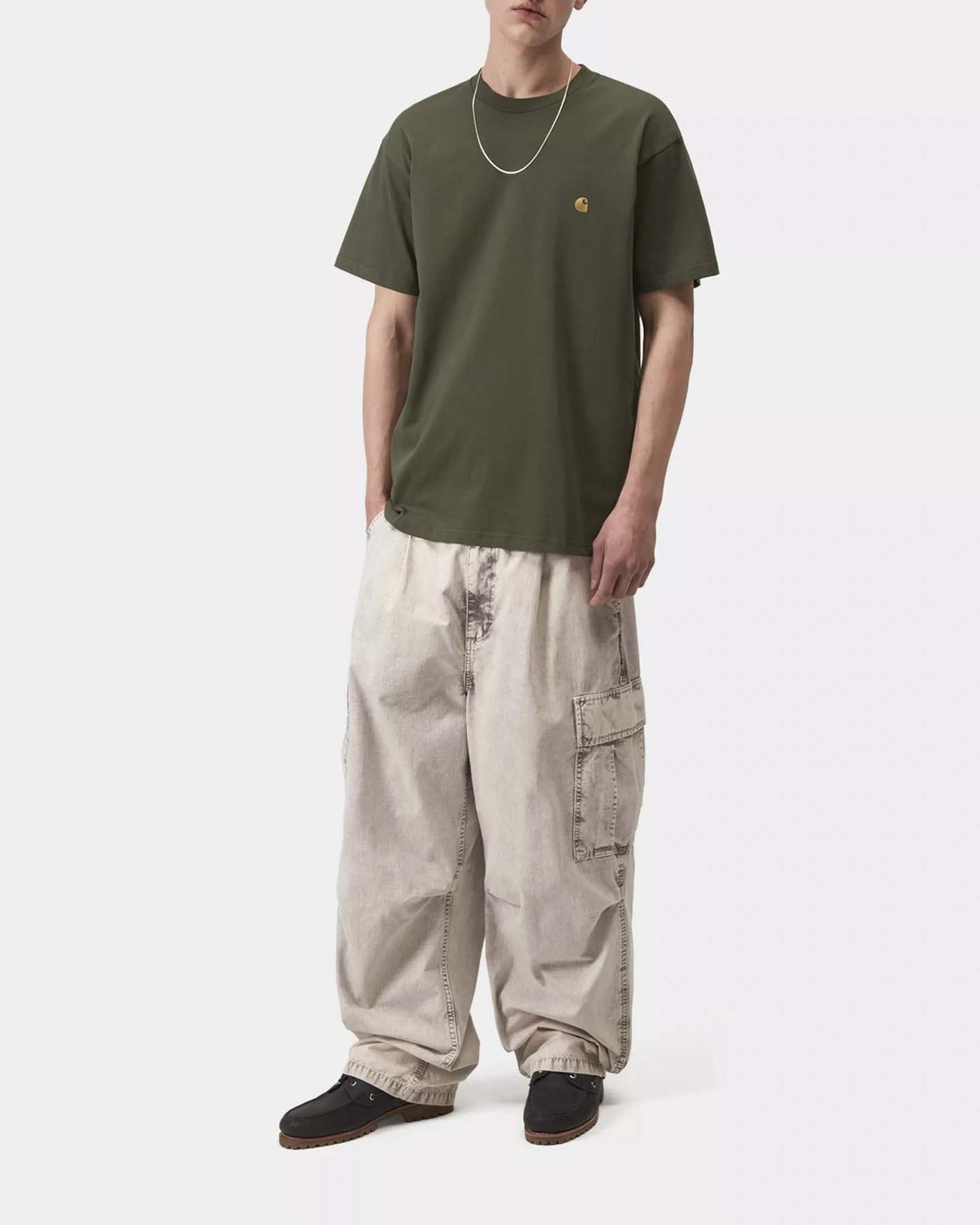 T-shirt verde militare mezza manica Chase Carhartt loose-fit in puro cotone