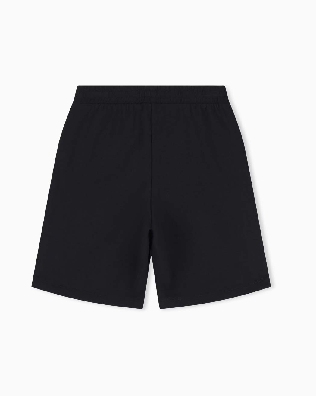 Bermuda nero EA7 Junior in felpa di cotone stretch con banda logata image