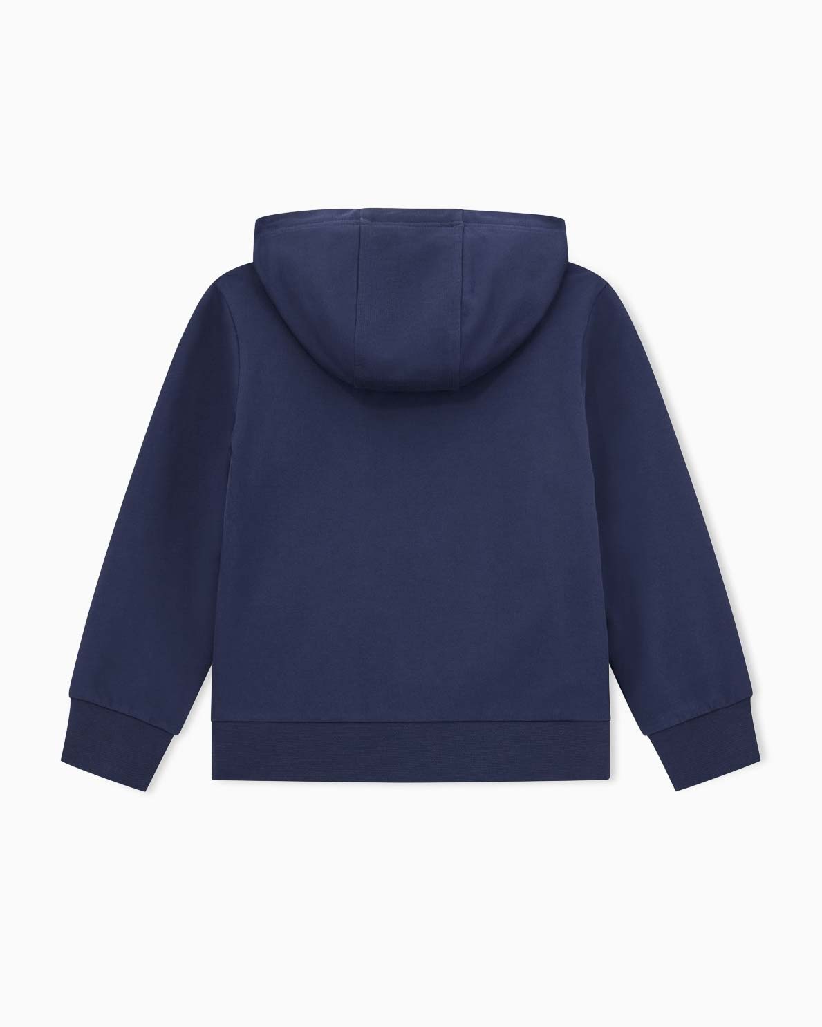 Felpa EA7 Junior blu con cappuccio e logo monogram bianco image