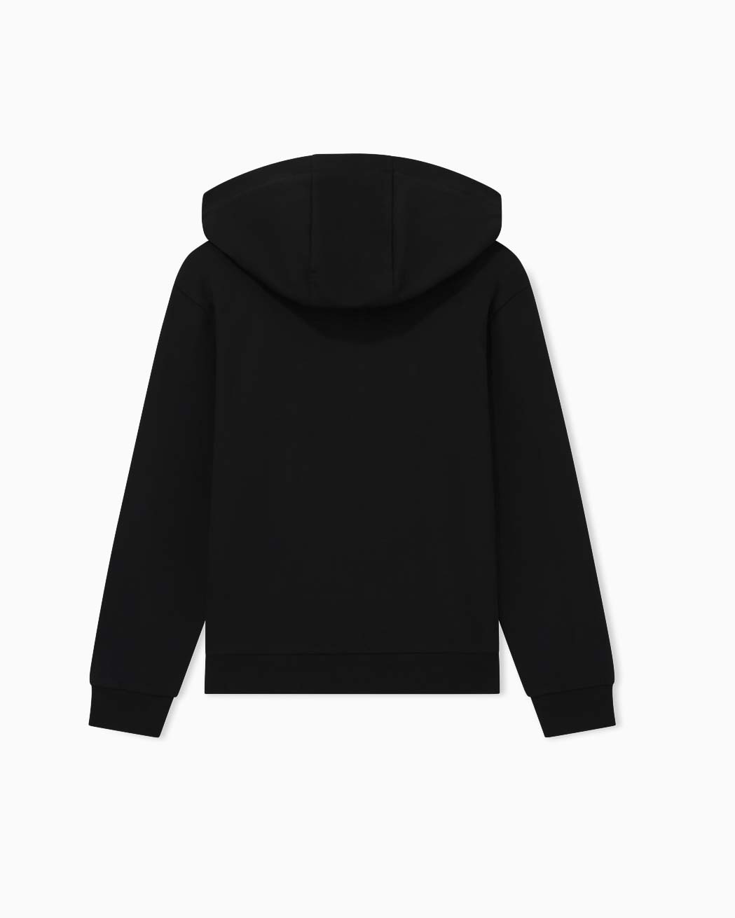 Felpa EA7 Junior nera con cappuccio e zip e bande logate image