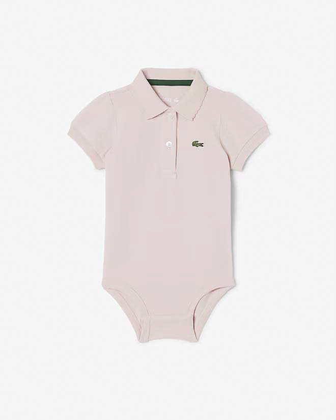 Body Lacoste rosa modello polo in cotone stretch