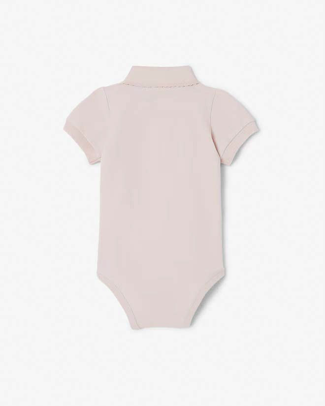 Body Lacoste rosa modello polo in cotone stretch image