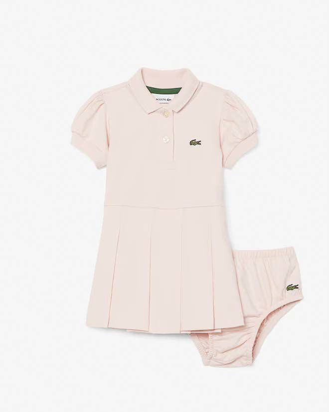 Abito fit and flare rosa cipria con mutandina abbinata