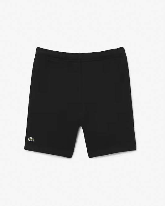 Bermuda nero Lacoste in felpa di cotone garzato