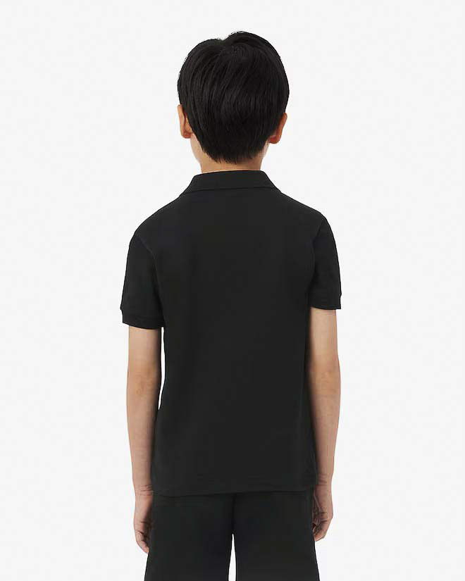 Polo Lacoste nera in piqué di puro cotone image