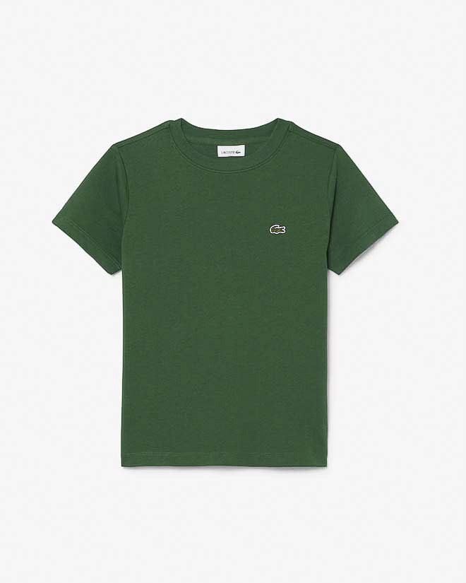 T-shirt Lacoste verde in puro cotone con mini logo coccodrillo