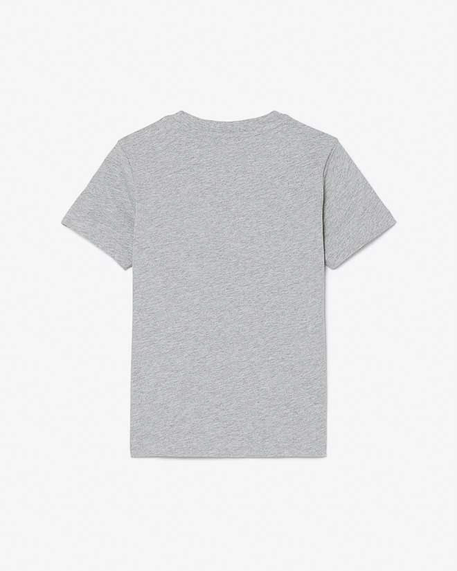 T-shirt Lacoste grigia in puro cotone con mini logo coccodrillo image