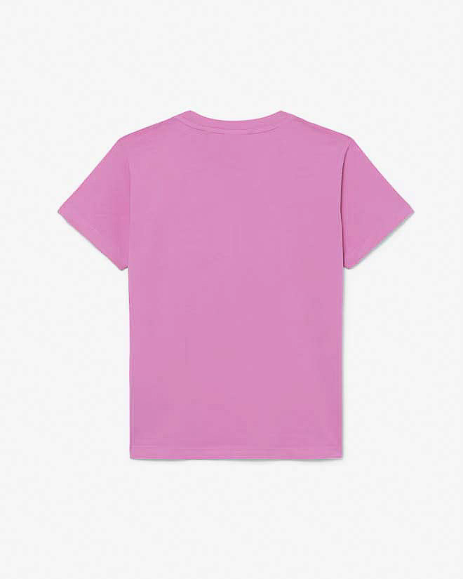 T-shirt Lacoste fucsia in puro cotone con mini logo coccodrillo image