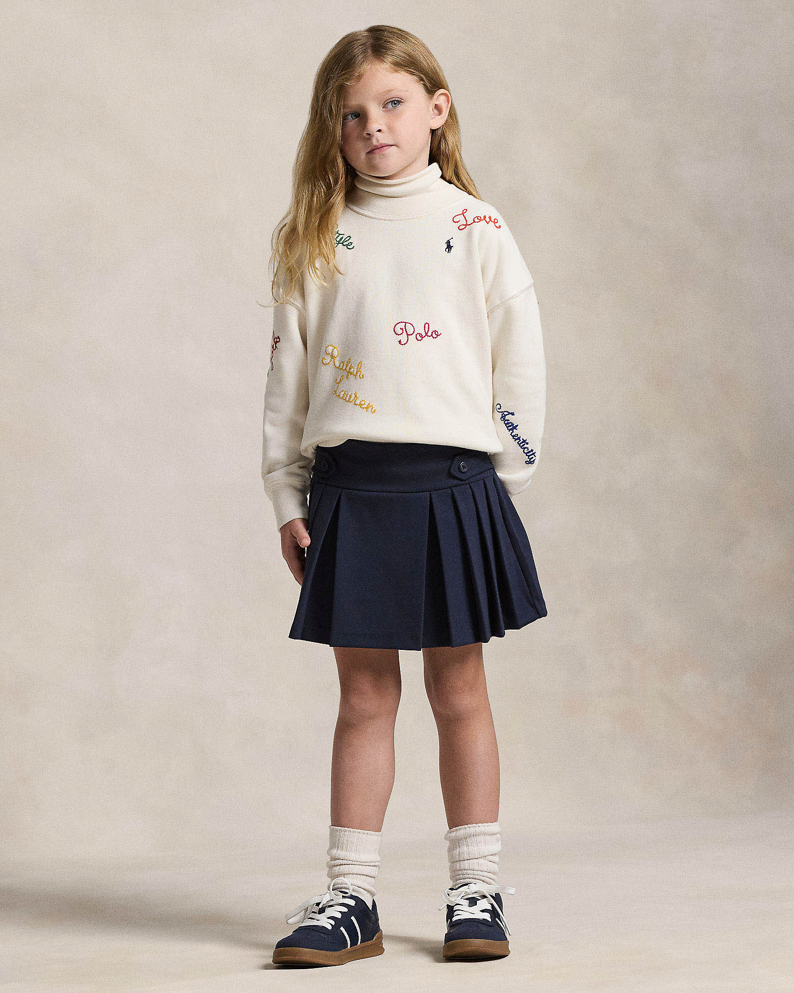Gonnellina blu Polo Ralph Lauren plissè image