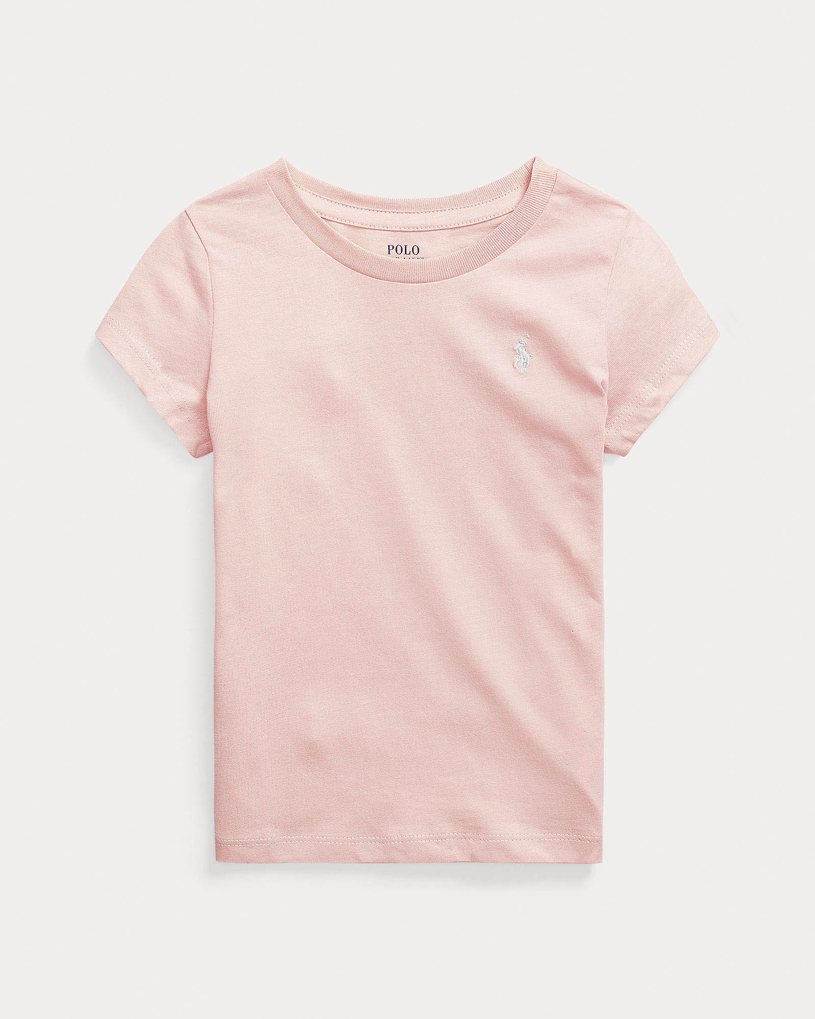 T-shirt Polo rosa mezza manica con logo pony bianco