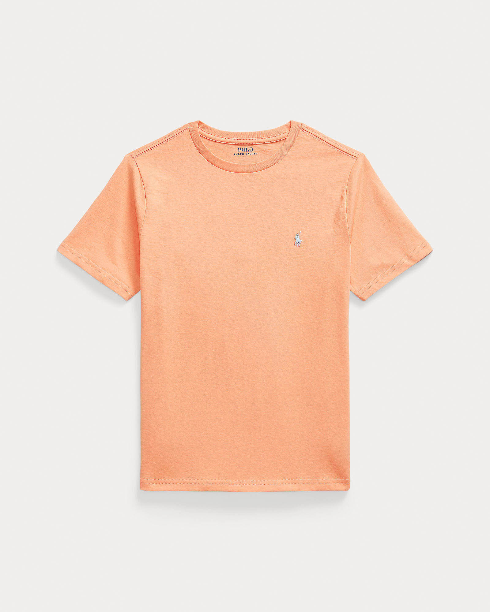 T-shirt Polo Ralph Lauren arancione mezza manica con logo pony azzurro