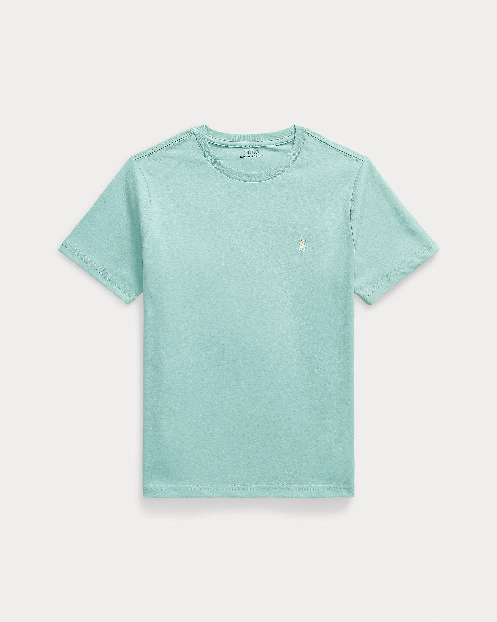 T-shirt Polo verde acqua mezza manica con logo pony bianco