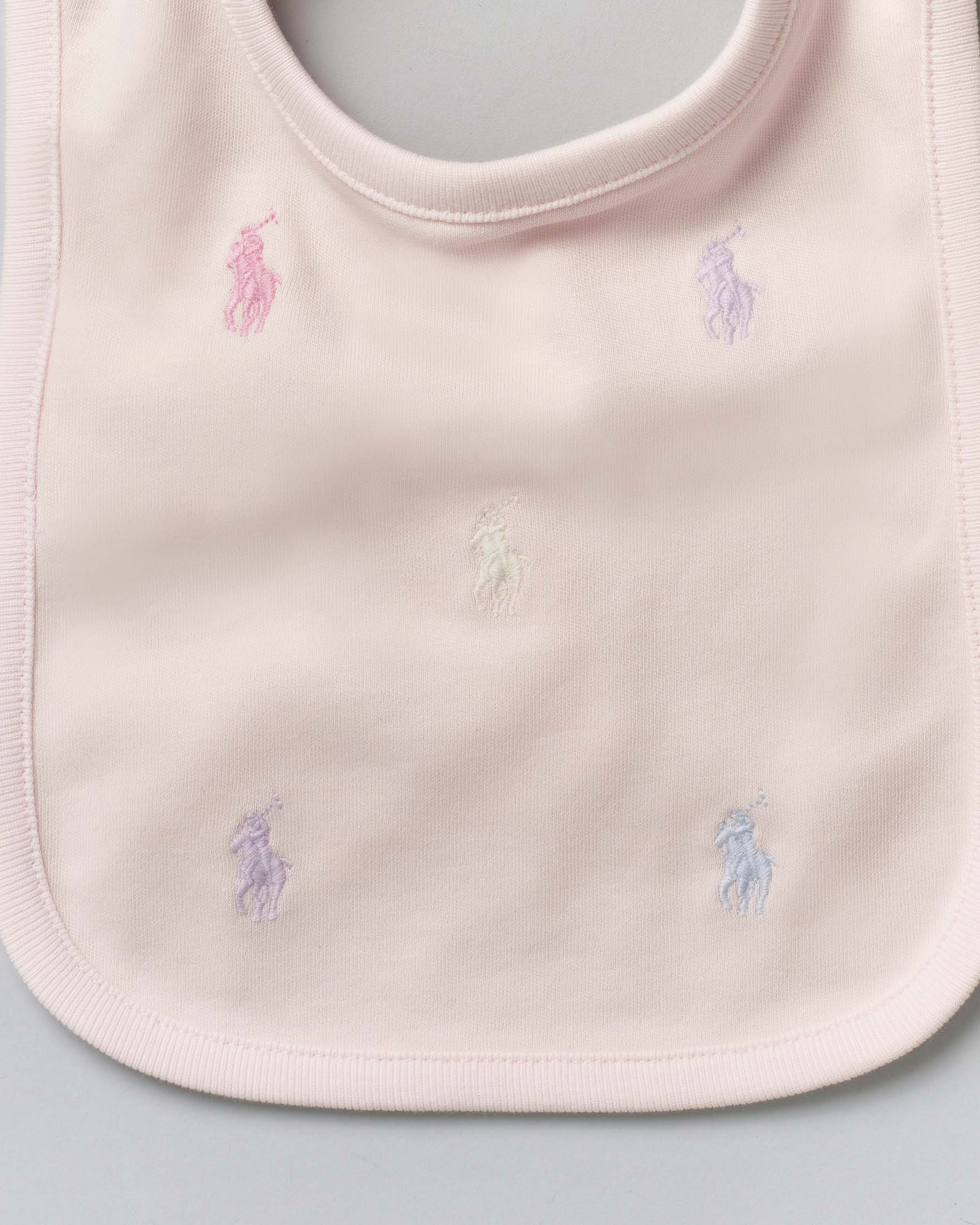 Bavaglino rosa Polo Ralph Lauren con mini logo multicolor all over image