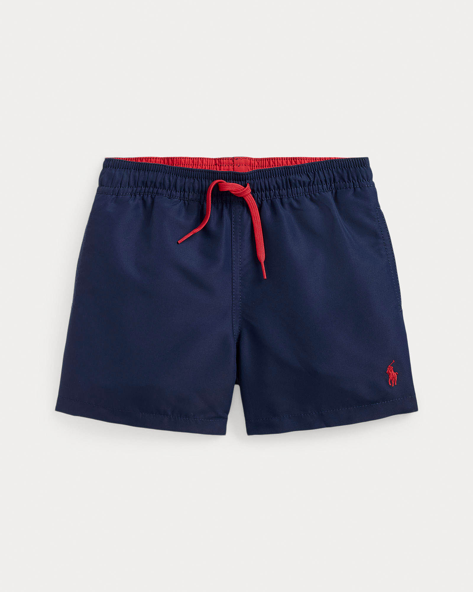 Boxer mare blu con logo pony rosso e taschino sul retro