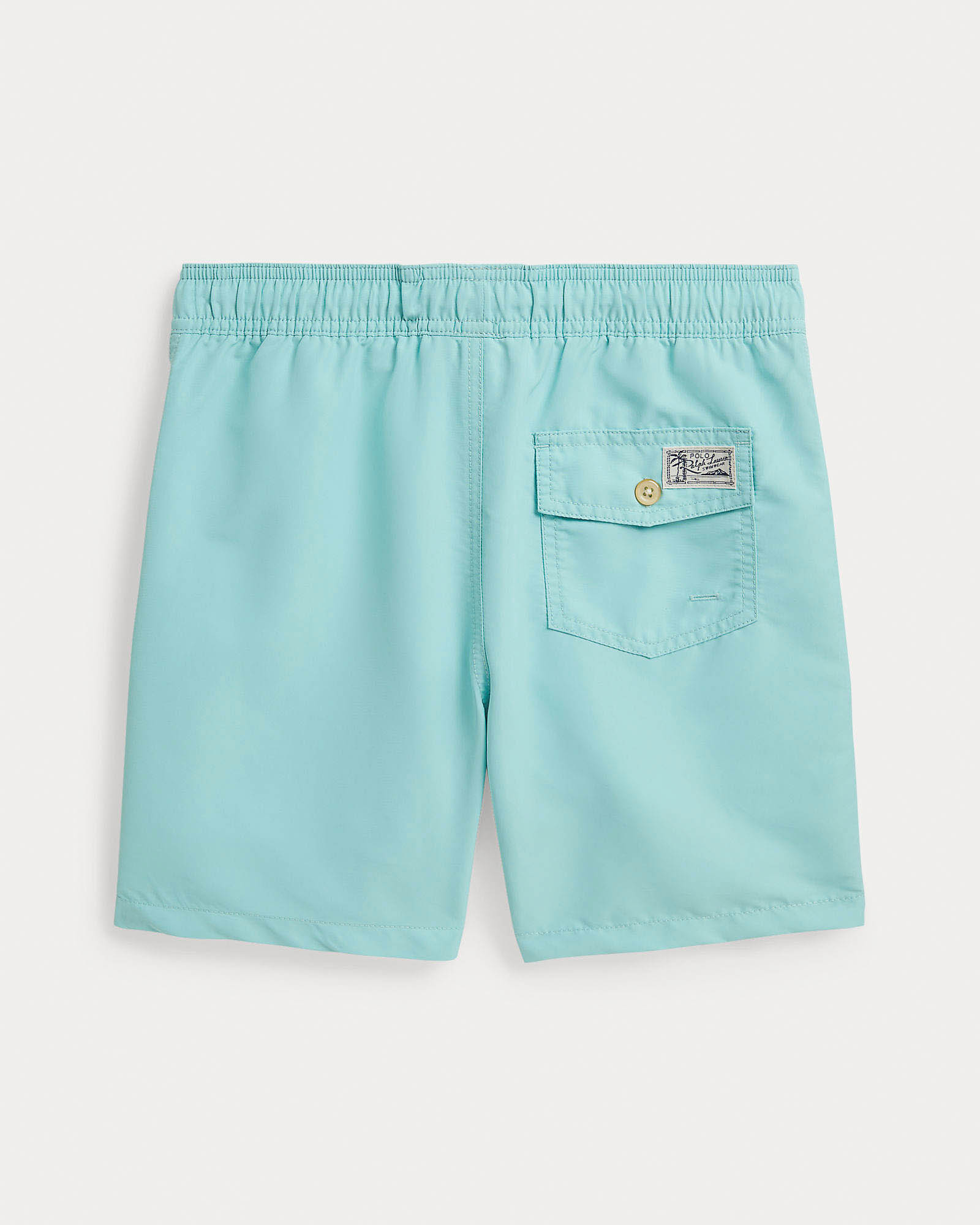 Boxer mare azzurro con logo pony arancione e taschino sul retro image