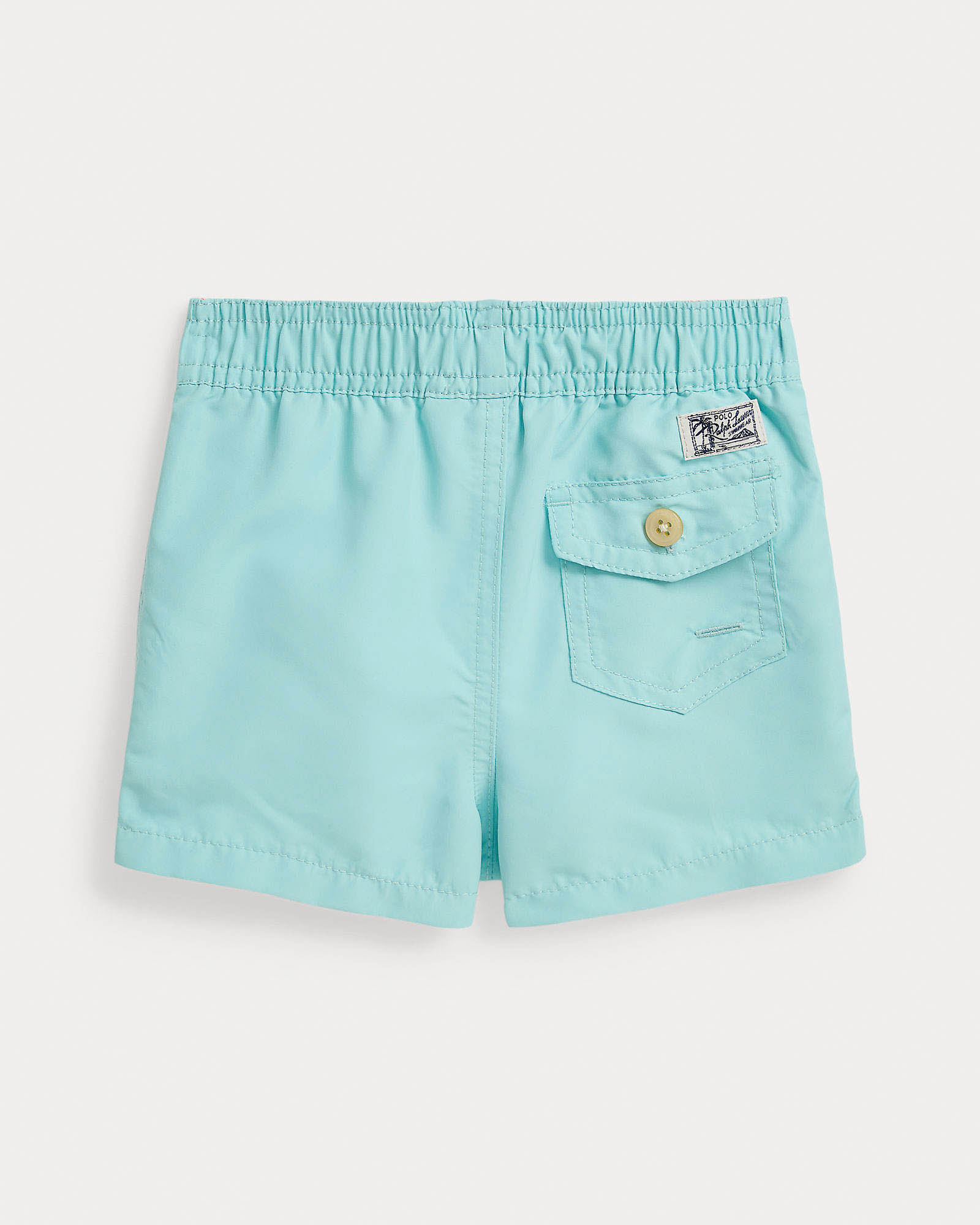 Boxer mare azzurro con logo pony arancione e taschino sul retro image