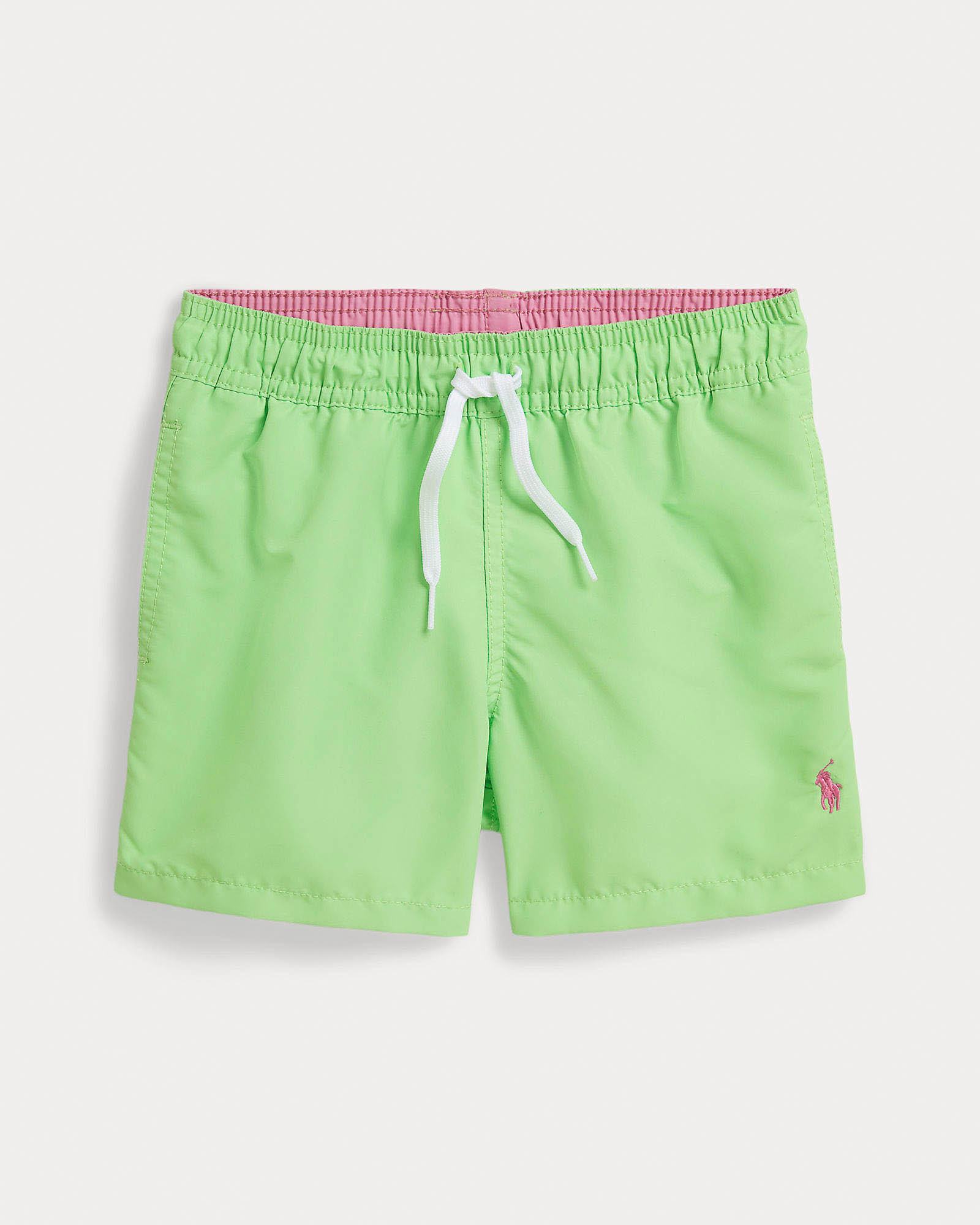 Boxer mare verde con logo pony rosa e taschino sul retro