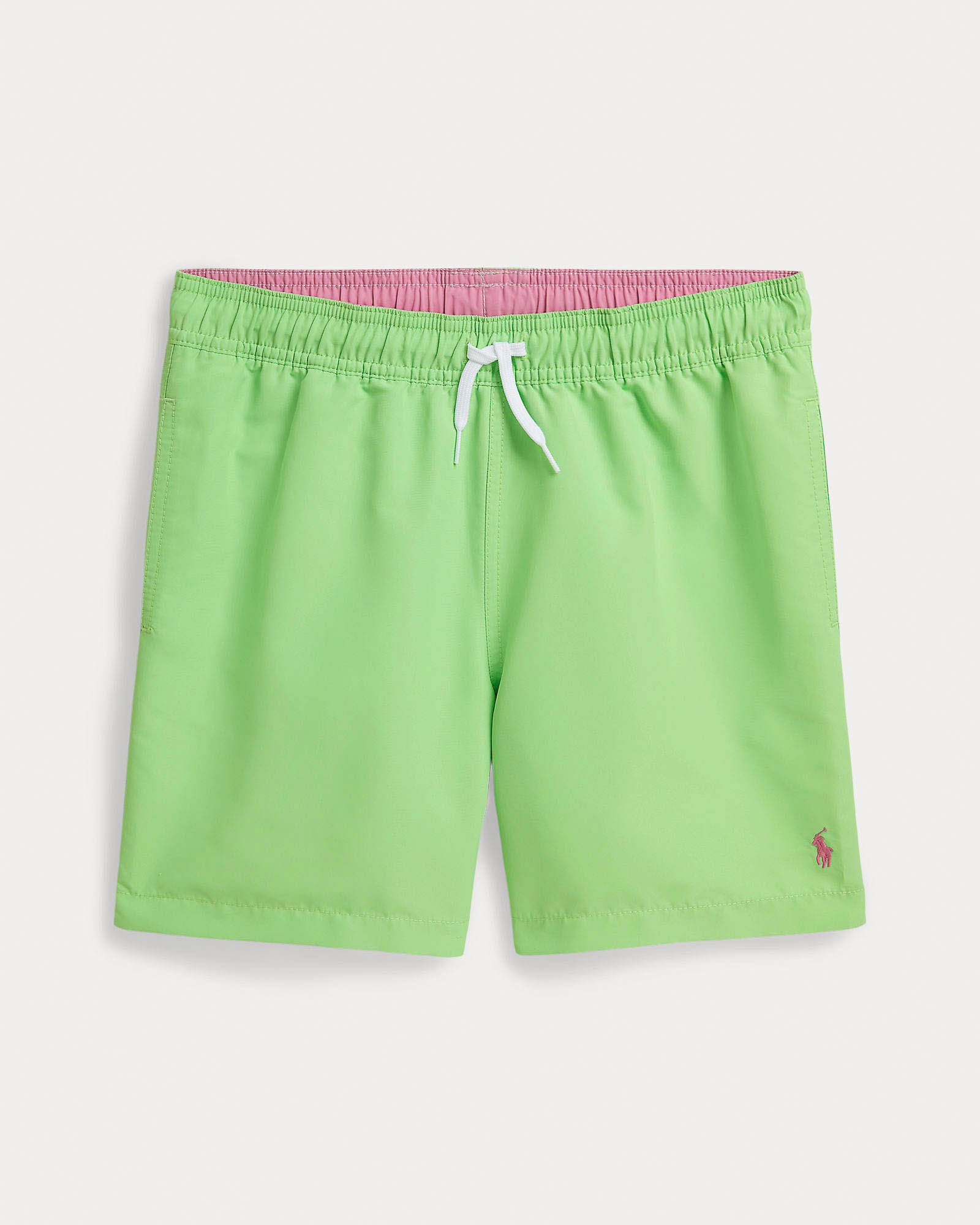 Boxer mare verde con logo pony rosa e taschino sul retro